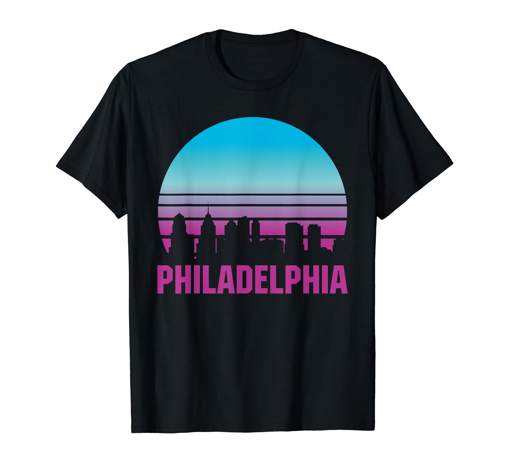 Philadelphia City Disco Sunset Souvenir T-Shirt - Graphic Print Unisex - T-Shirt, Sweatshirt, Hoodie