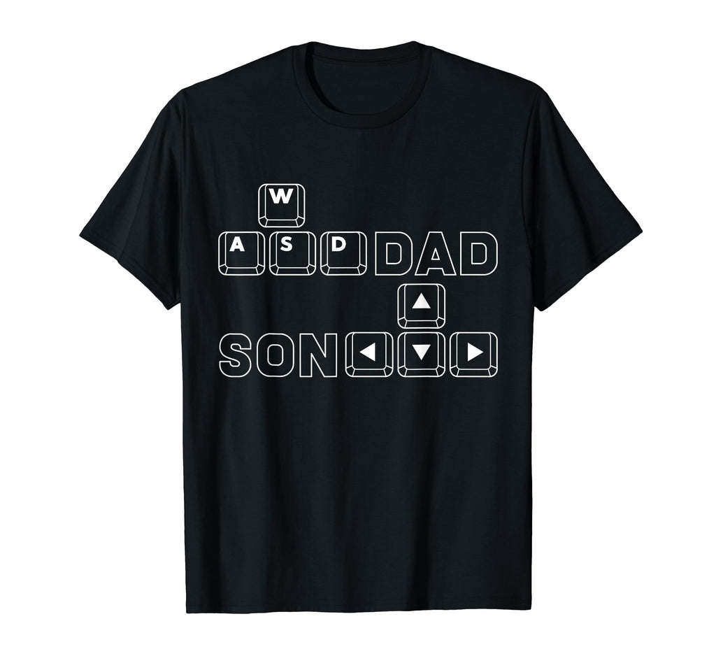 Dad And Son Gamers Wasd Arrow Keys T-Shirt - Novelty Apparel Unisex - T-Shirt, Sweatshirt, Hoodie