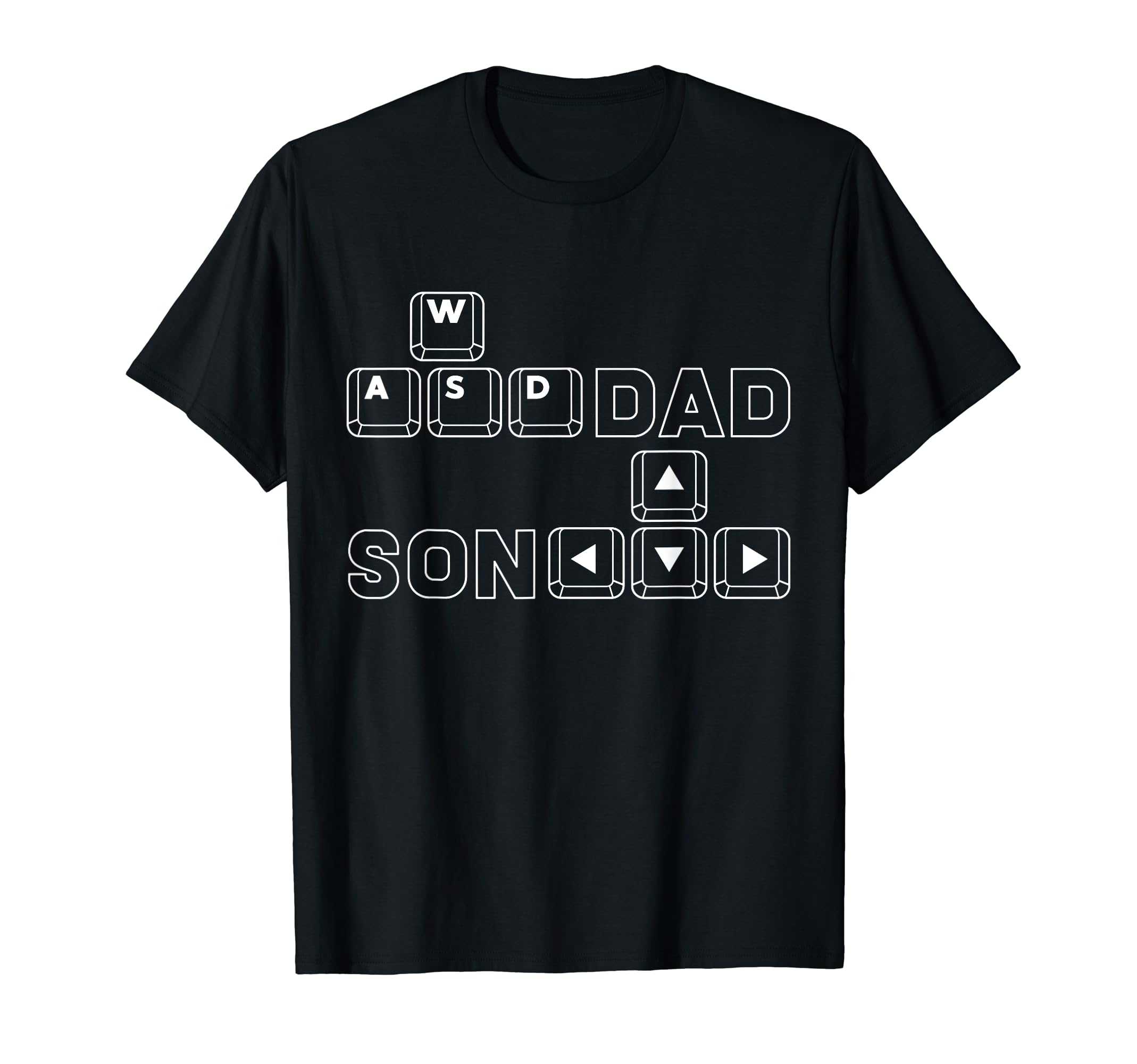 Dad And Son Gamers Wasd Arrow Keys T-Shirt - Novelty Apparel Unisex - T-Shirt, Sweatshirt, Hoodie