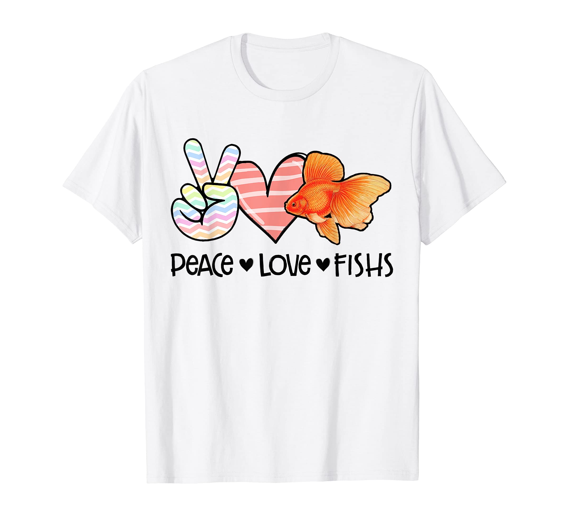Peace Love Fishs Goldfish T-Shirt - Streetwear Style Men Women - T-Shirt, Sweatshirt, Hoodie