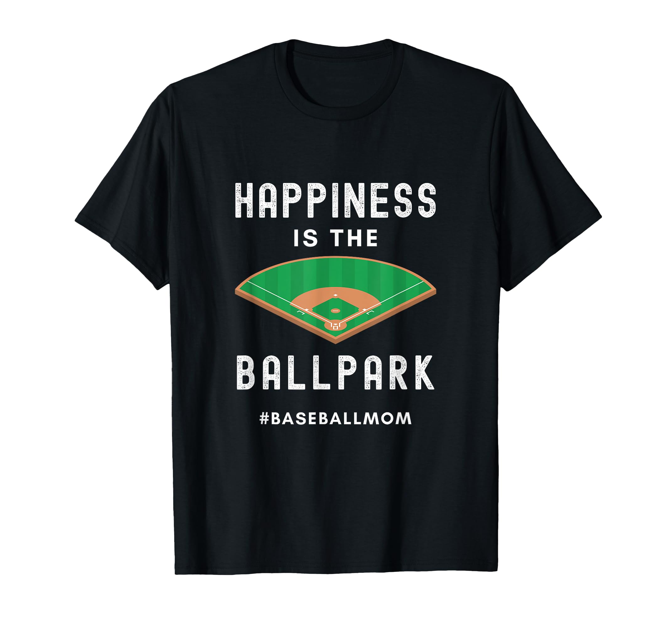 Baseball Mom Life Happiness Is Ball Park T-Shirt - Minimalist Print Unisex - T-Shirt, Sweatshirt, Hoodie
