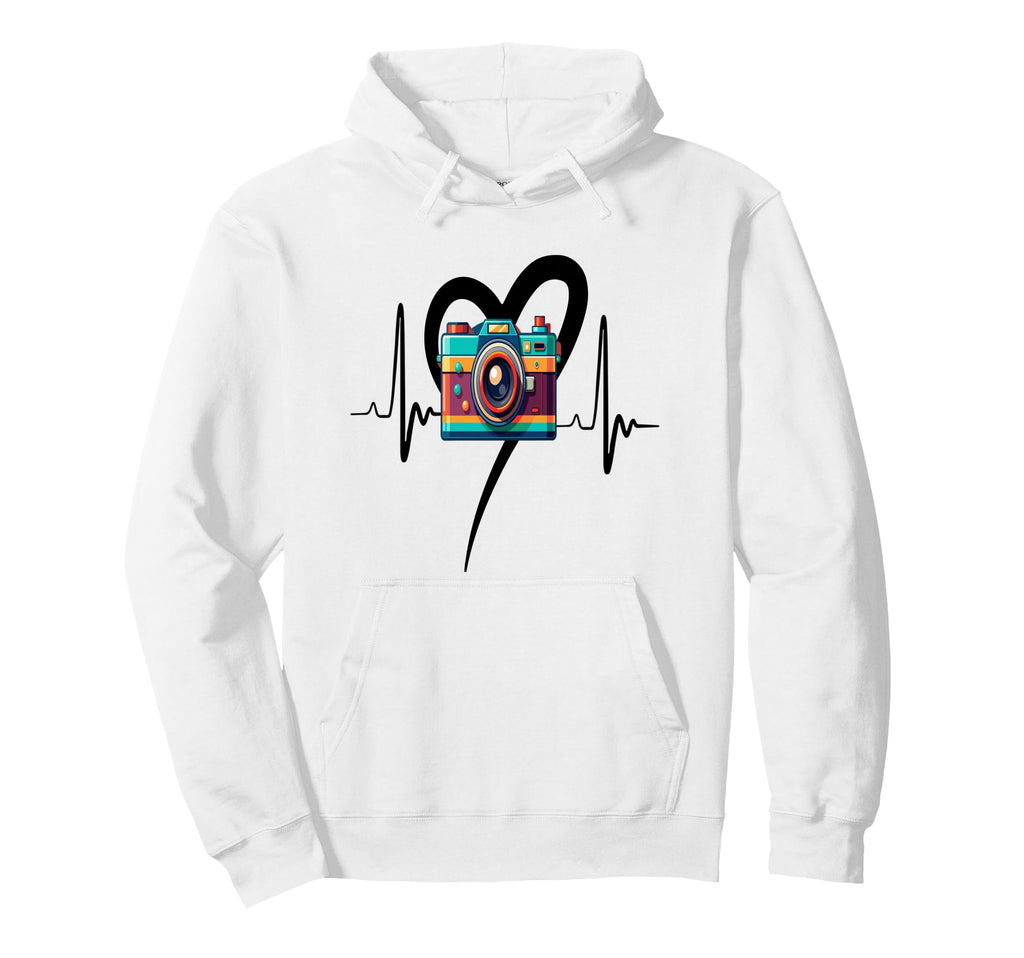 Womens Funny Camera Heartbeat Hoodie - Trendy Graphic for Adults - T-Shirt, Sweatshirt, Hoodie