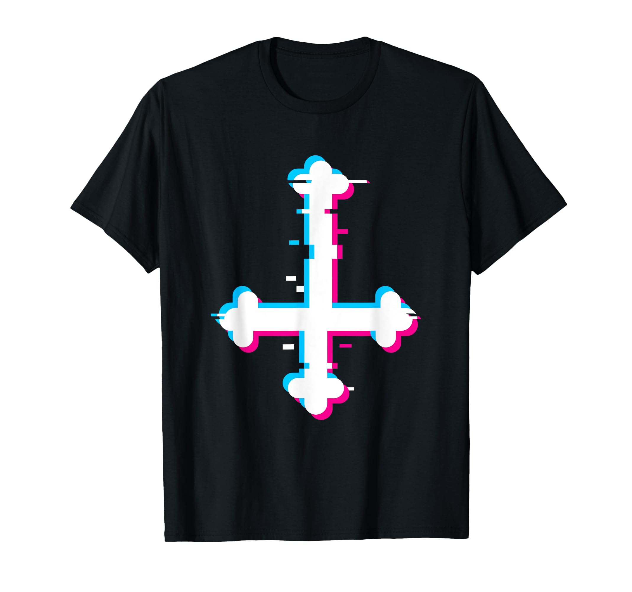 Satanic Symbol Turned Cross Vaporwave T-Shirt - Novelty Apparel for Adults - T-Shirt, Sweatshirt, Hoodie