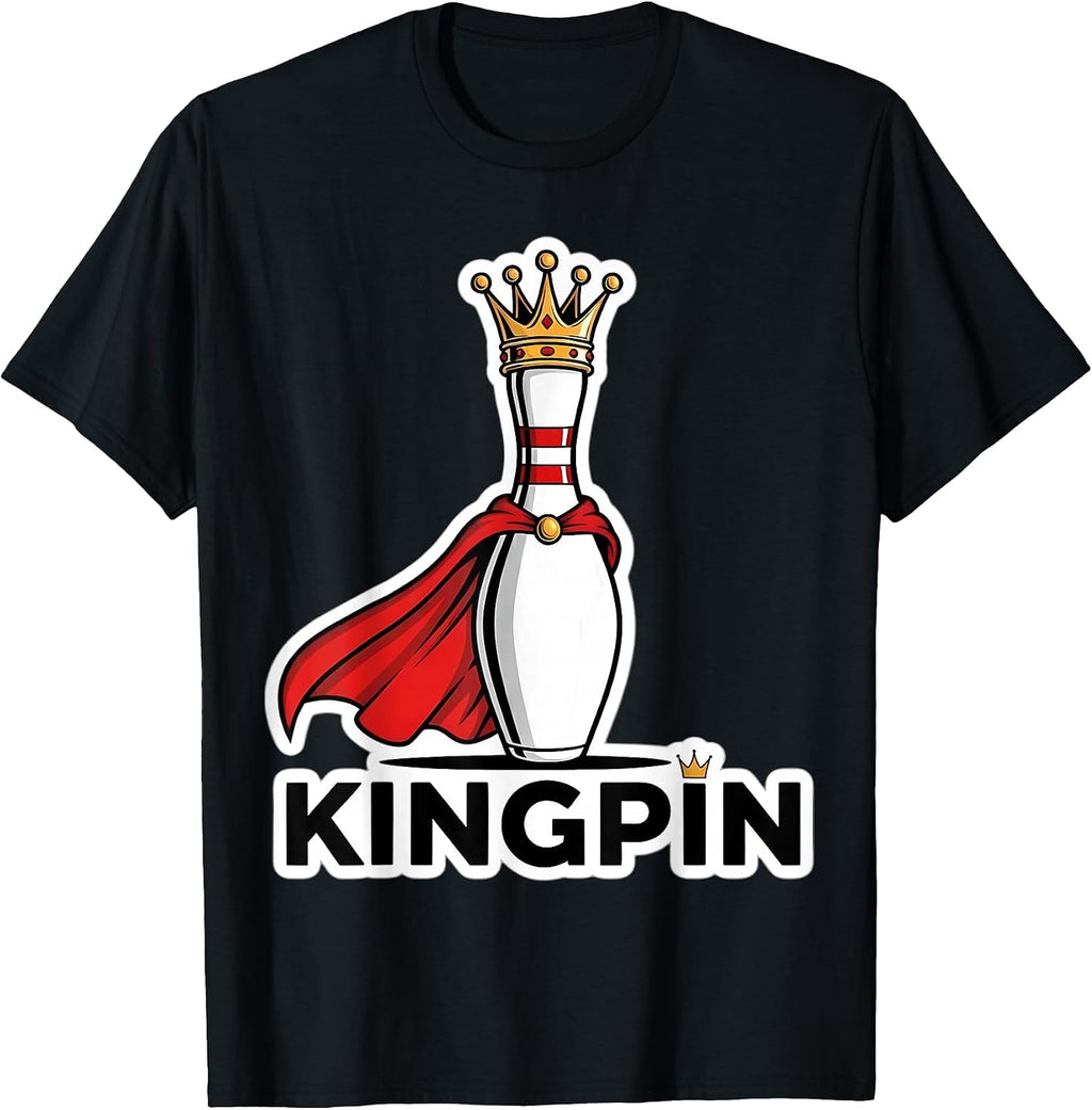 Kingpin Funny Bowling Pin Pun King Bowler Merch - Adult & Kids T-Shirts, Sweatshirts & Hoodies apparel design preview 1