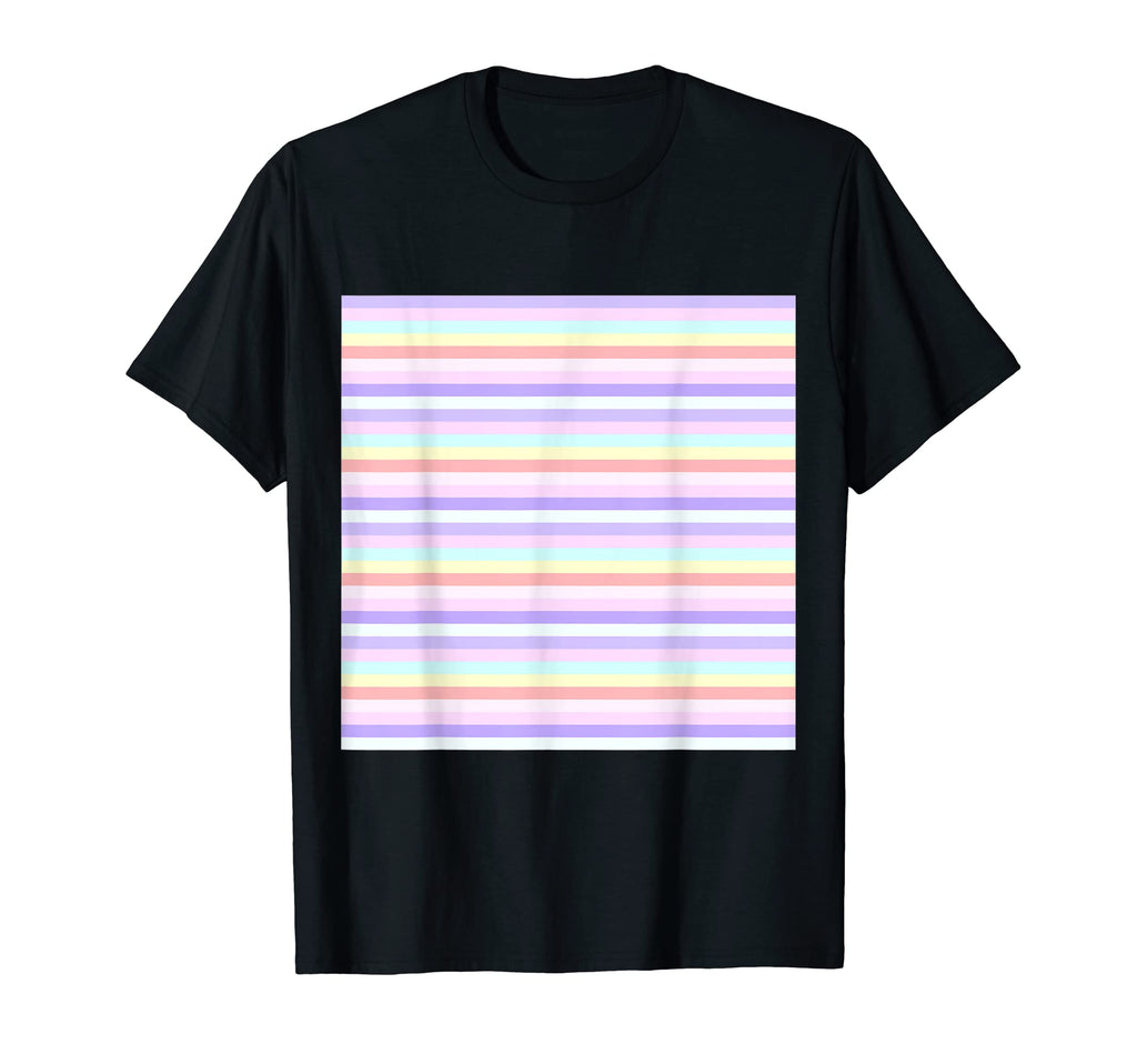 70S 80S Rainbow Pastel Striped Stripe T-Shirt - Novelty Apparel Unisex - T-Shirt, Sweatshirt, Hoodie
