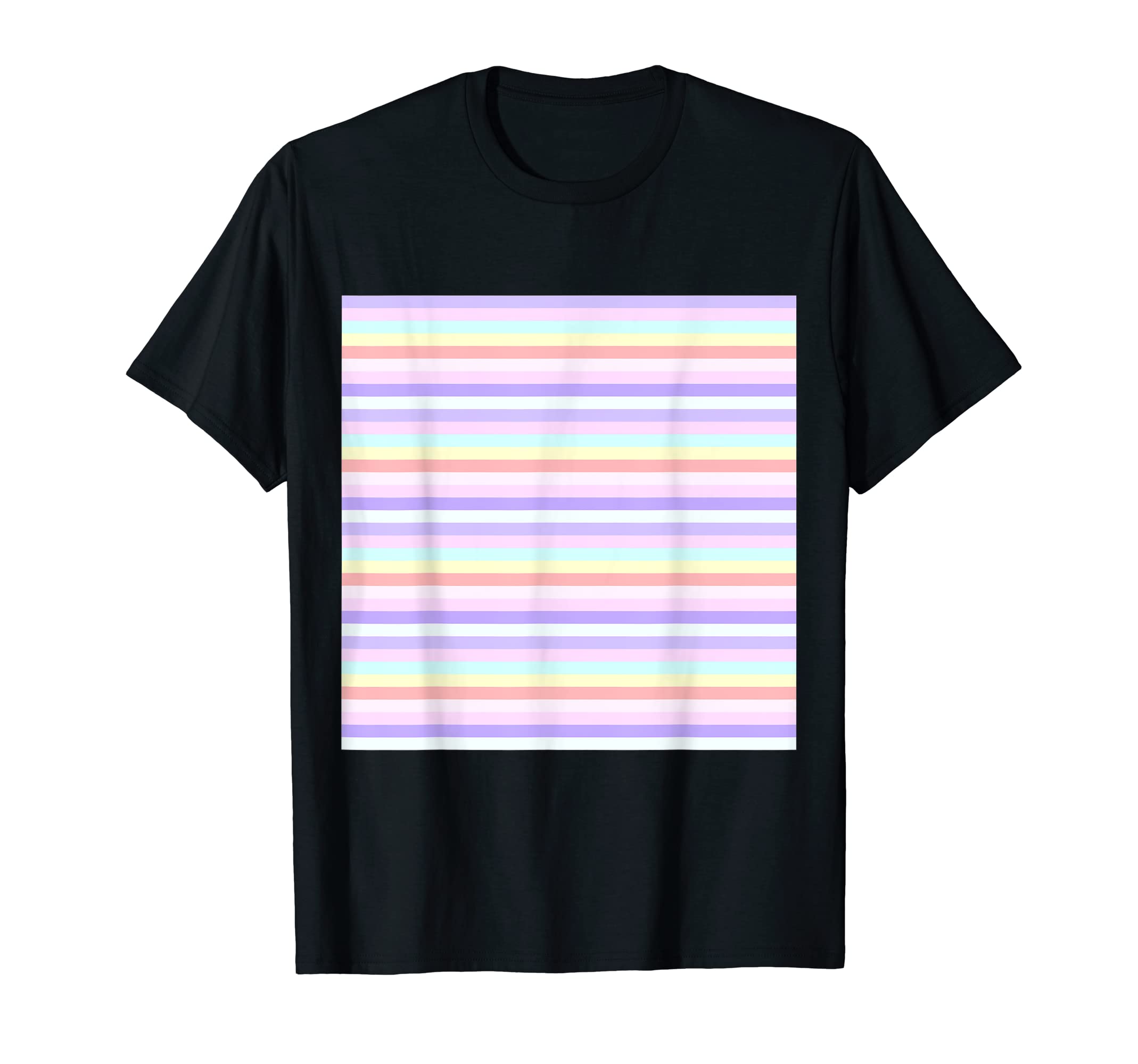 70S 80S Rainbow Pastel Striped Stripe T-Shirt - Novelty Apparel Unisex - T-Shirt, Sweatshirt, Hoodie