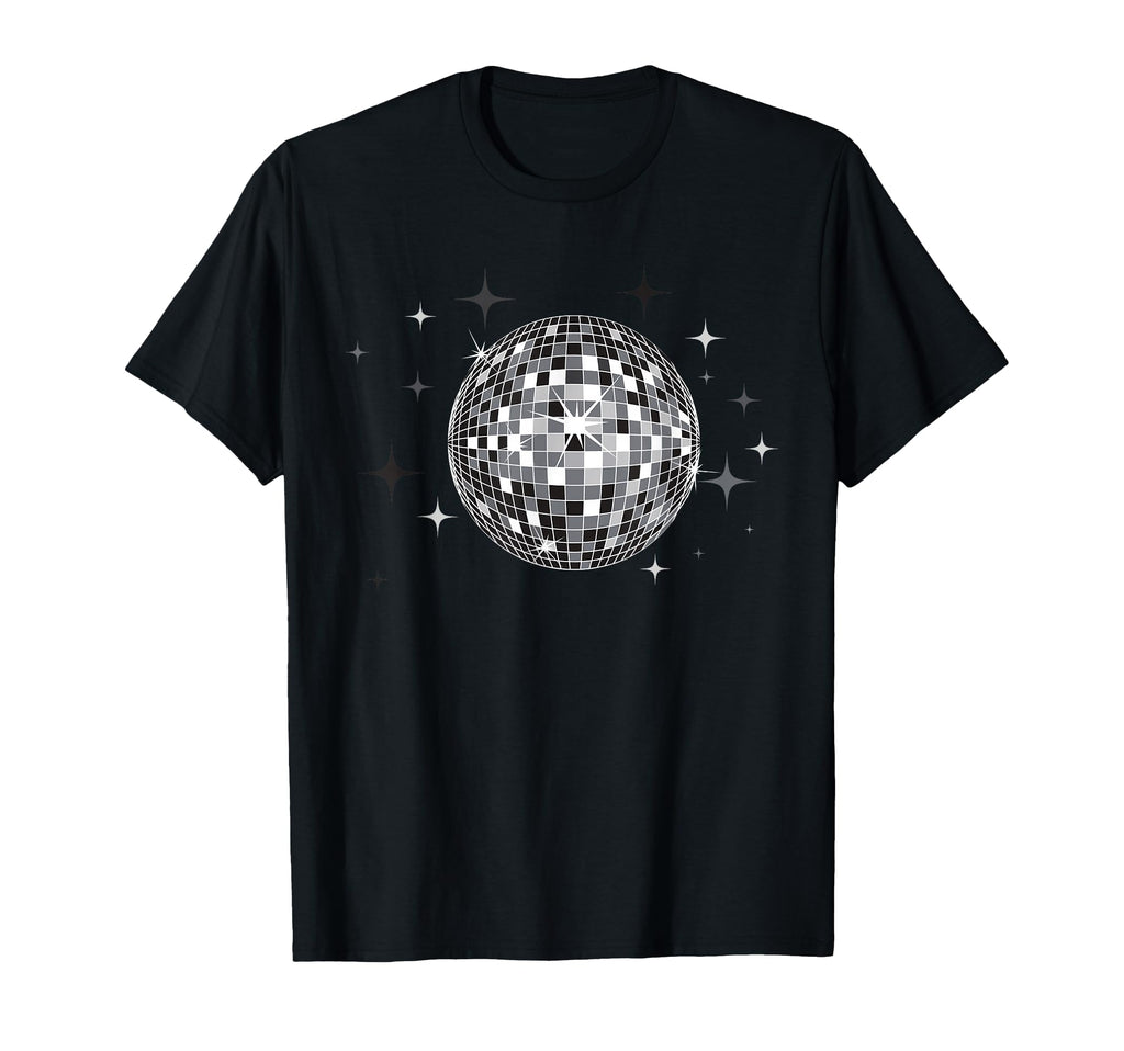 Black And White Disco Ball Club T-Shirt - Unique Graphic for Adults - T-Shirt, Sweatshirt, Hoodie