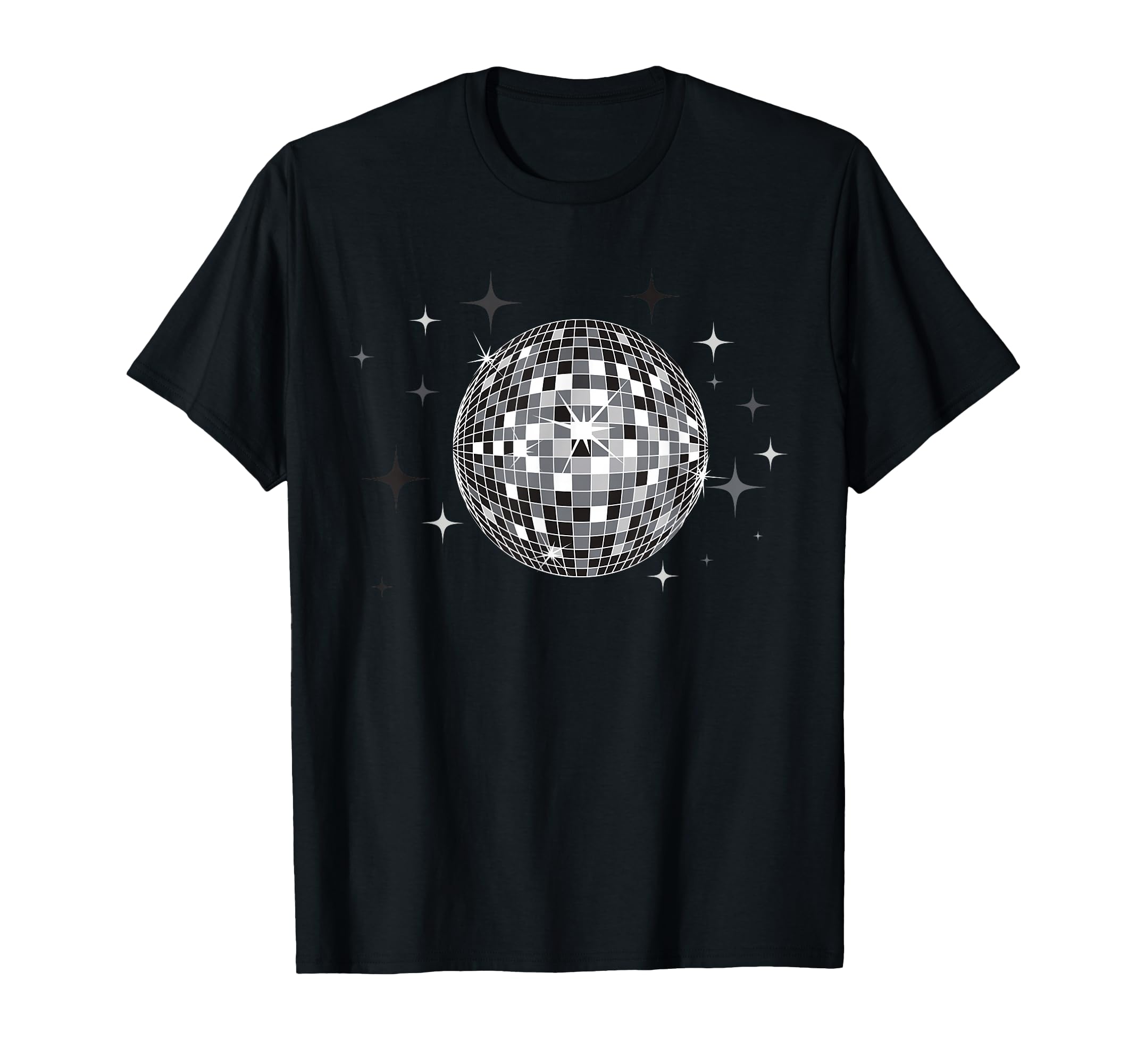 Black And White Disco Ball Club T-Shirt - Unique Graphic for Adults - T-Shirt, Sweatshirt, Hoodie