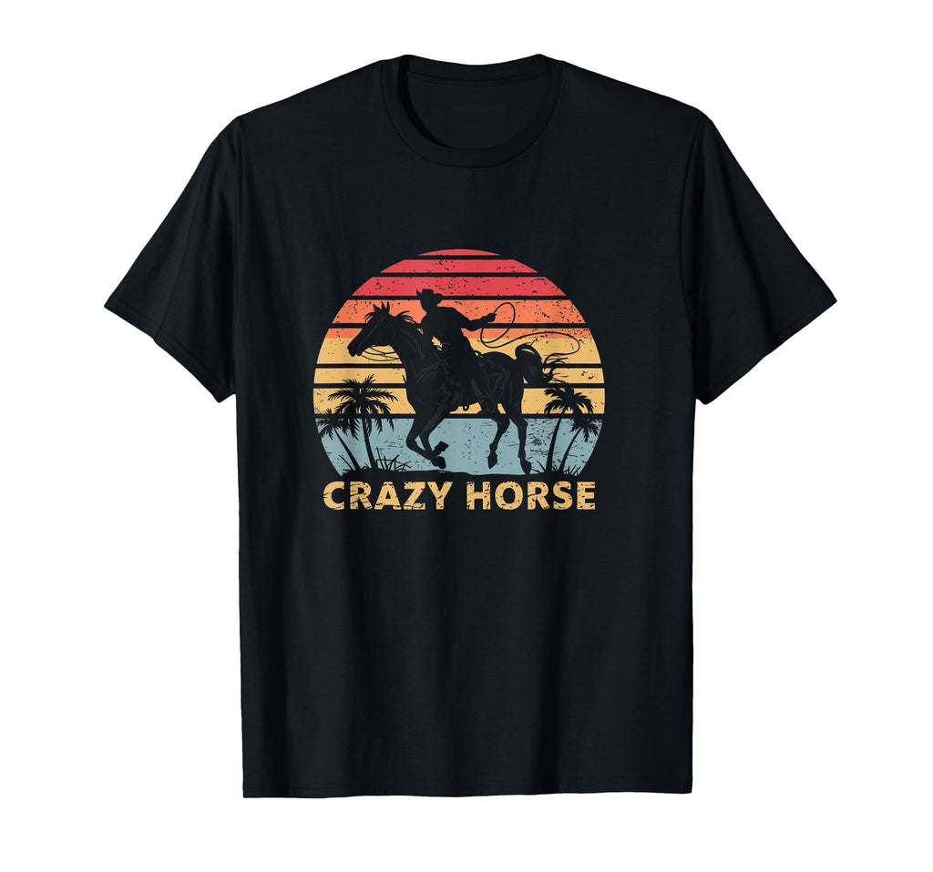 Crazy Horse Sunset Cowboy T-Shirt - Trendy Graphic Men Women - T-Shirt, Sweatshirt, Hoodie
