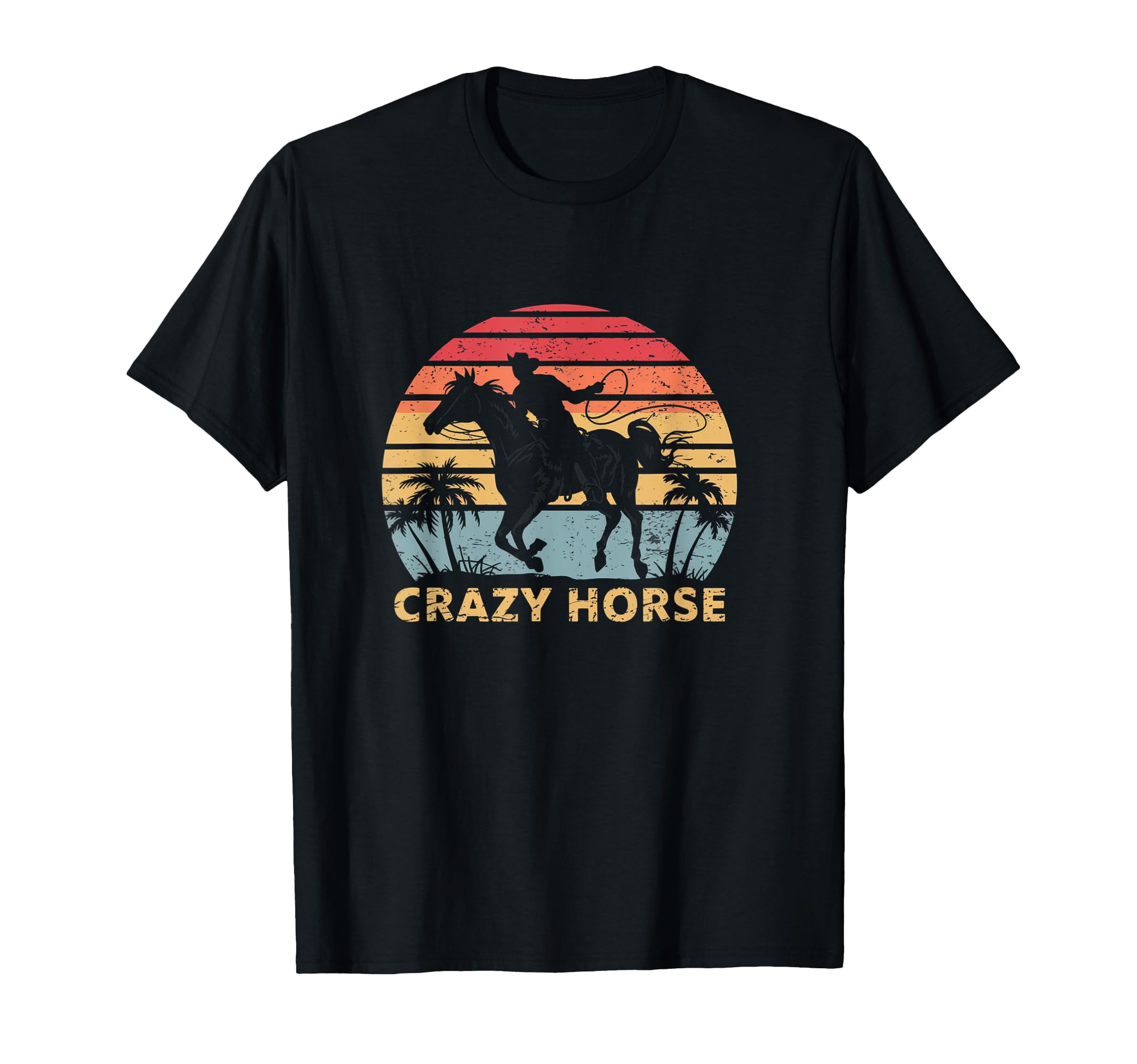 Crazy Horse Sunset Cowboy T-Shirt - Trendy Graphic Men Women - T-Shirt, Sweatshirt, Hoodie