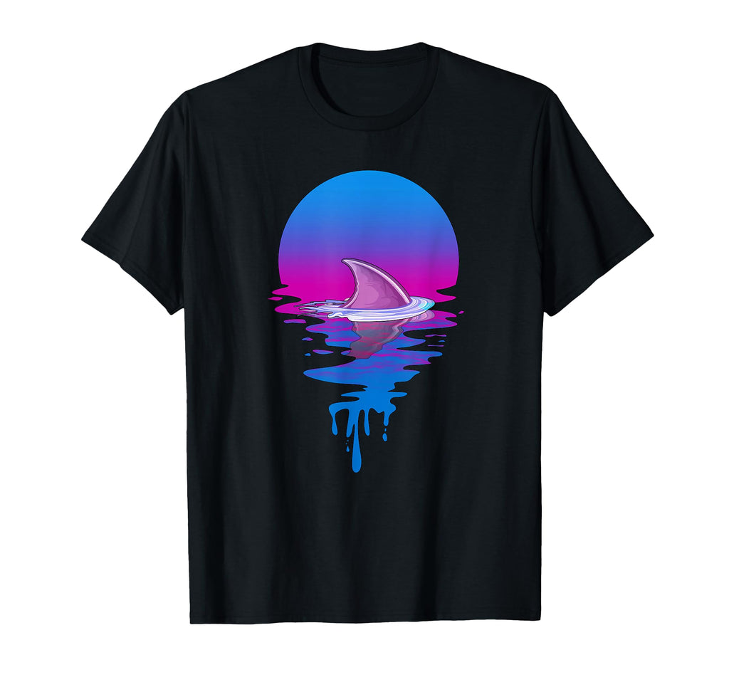 Sunset Shark Fin T-Shirt - Minimalist Print Men Women - T-Shirt, Sweatshirt, Hoodie