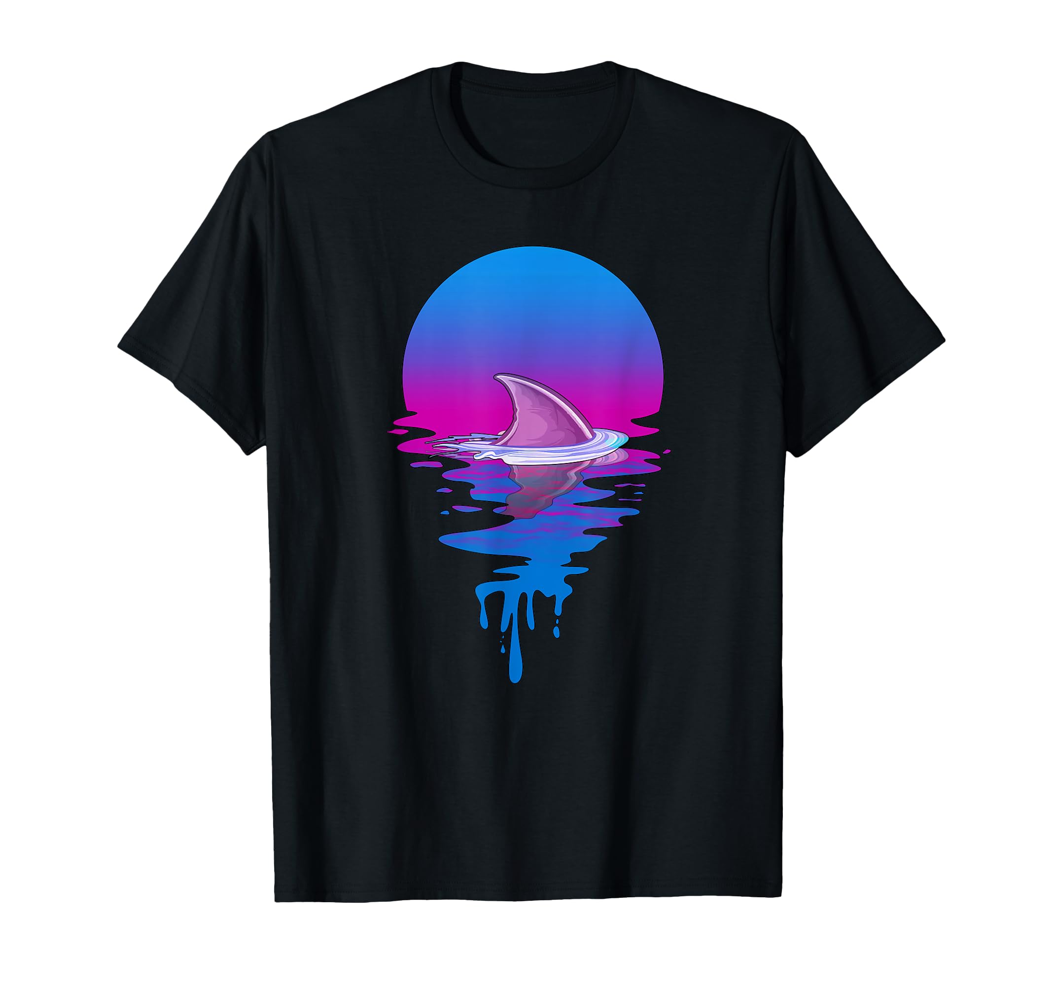 Sunset Shark Fin T-Shirt - Minimalist Print Men Women - T-Shirt, Sweatshirt, Hoodie