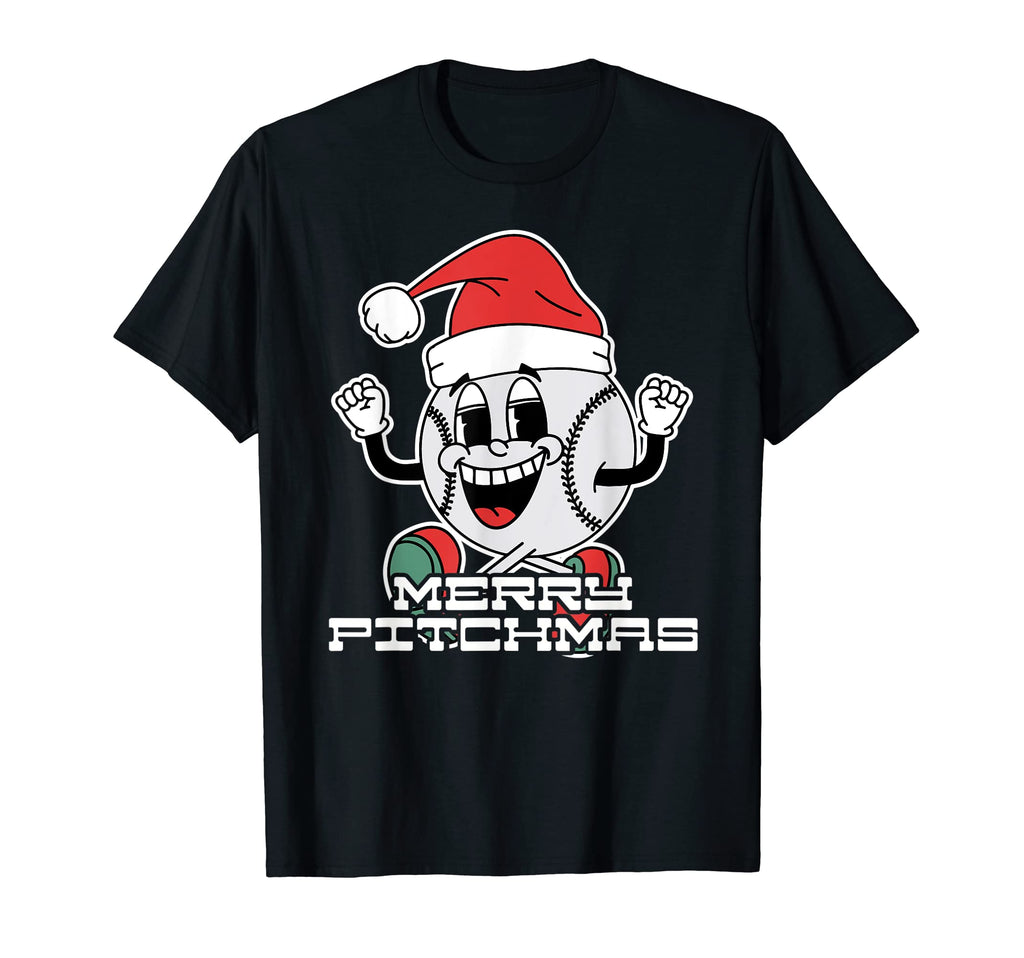 Baseball Pitcher Merry Pitchmas T-Shirt - Casual Everyday Wear Men Women - T-Shirt, Sweatshirt, Hoodie