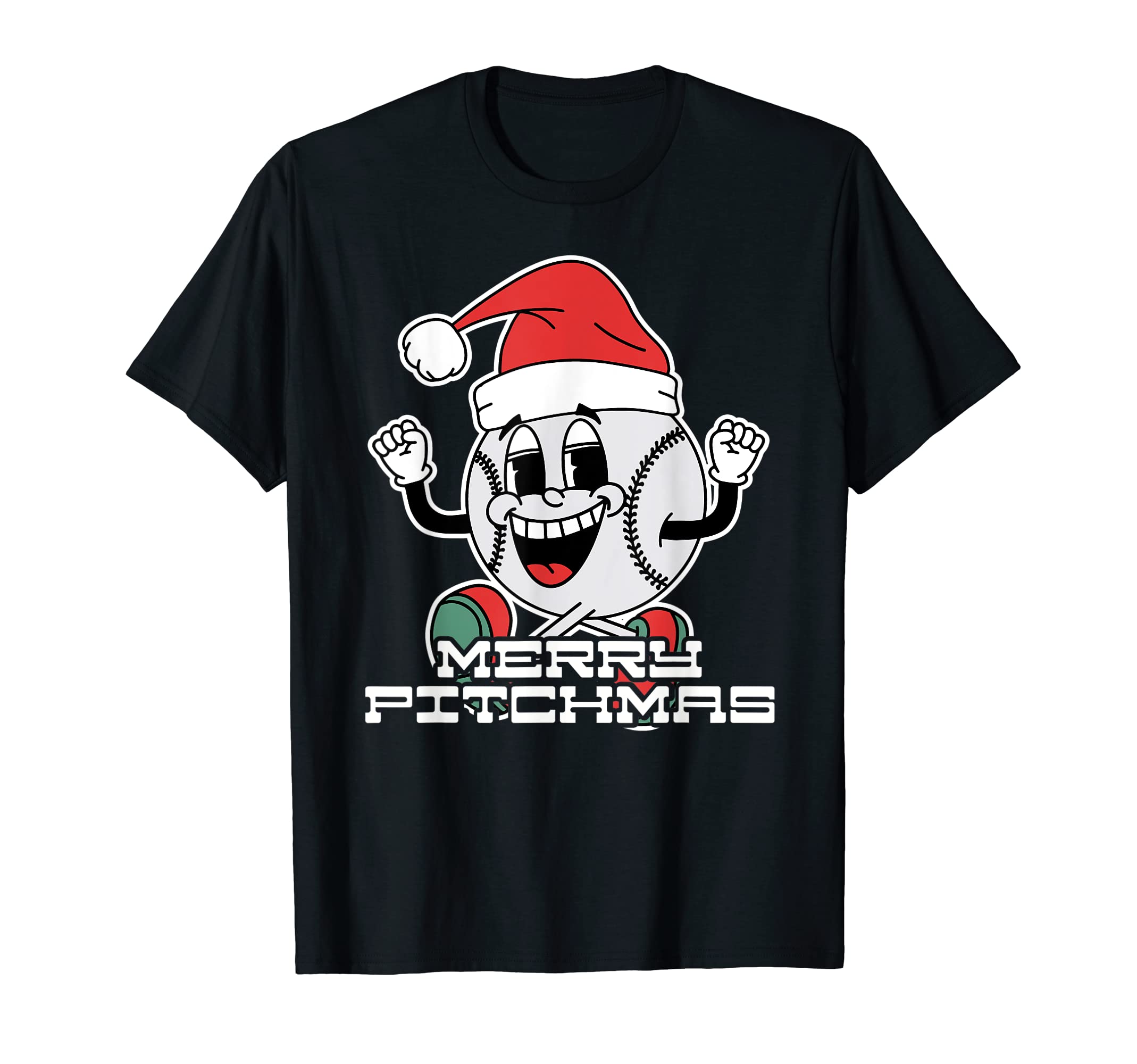 Baseball Pitcher Merry Pitchmas T-Shirt - Casual Everyday Wear Men Women - T-Shirt, Sweatshirt, Hoodie