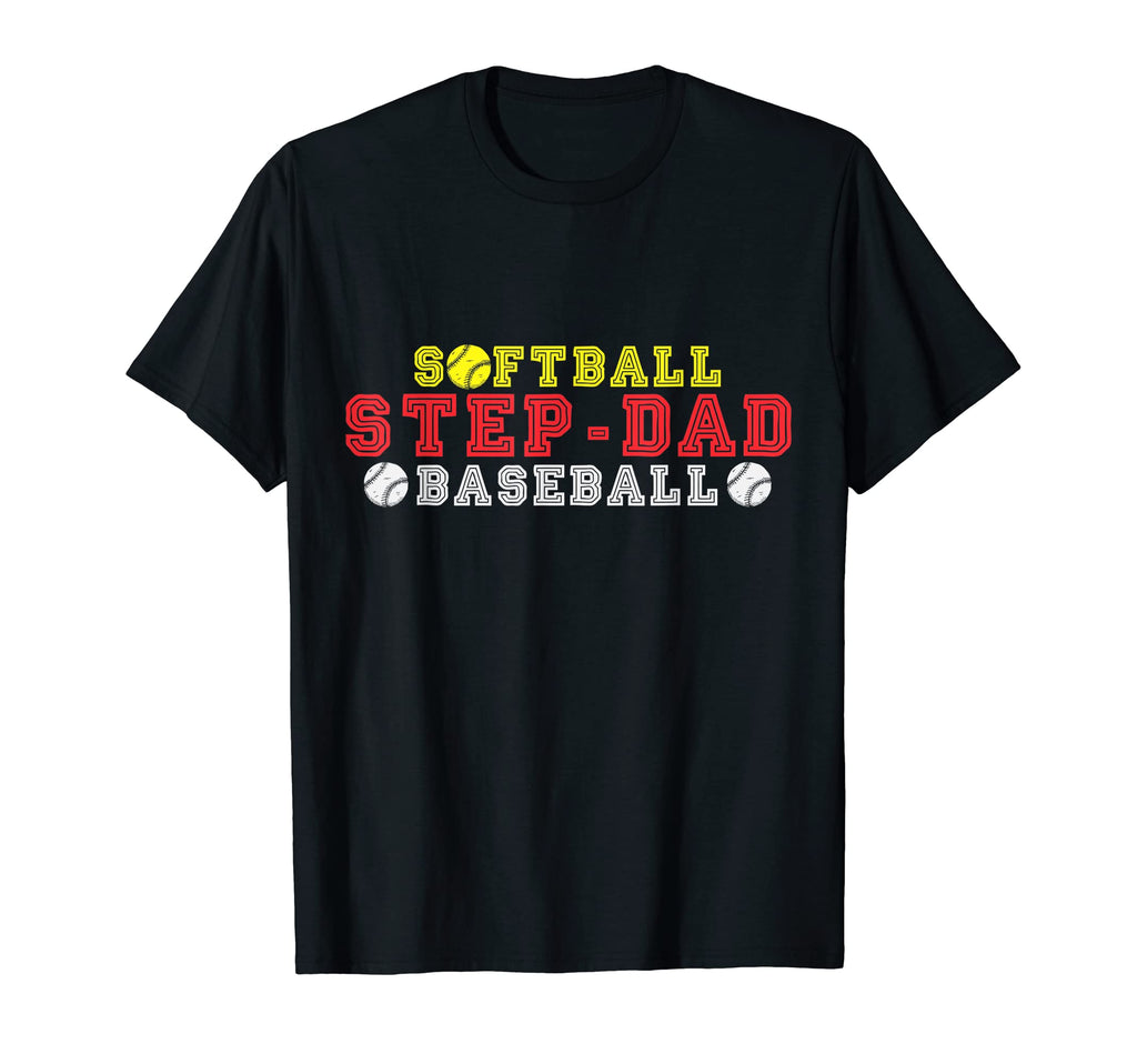 Mens Fathers Day Softball Step Dad T-Shirt - Fun Novelty Design for Adults - T-Shirt, Sweatshirt, Hoodie