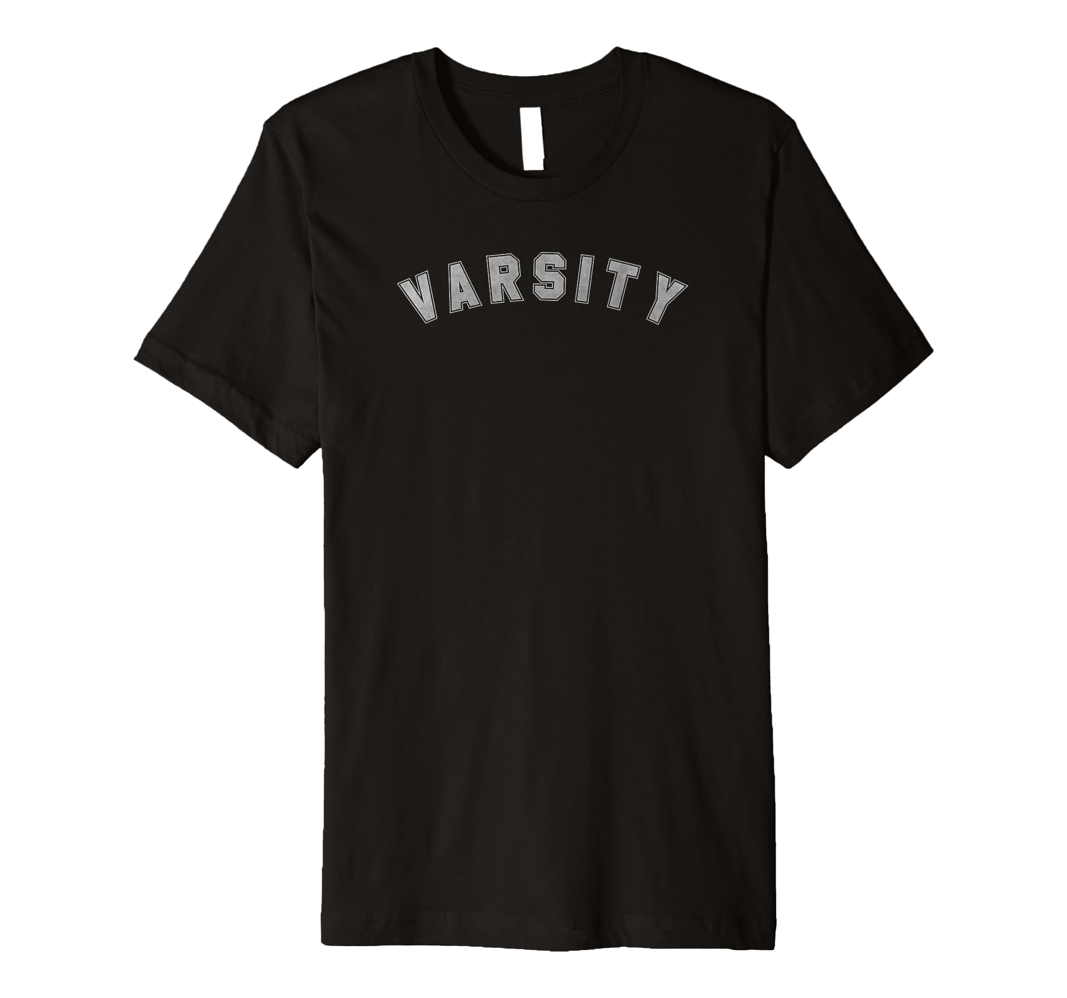 Trendy Varsity Arched Text T-Shirt - Minimalist Print for Adults - T-Shirt, Sweatshirt, Hoodie
