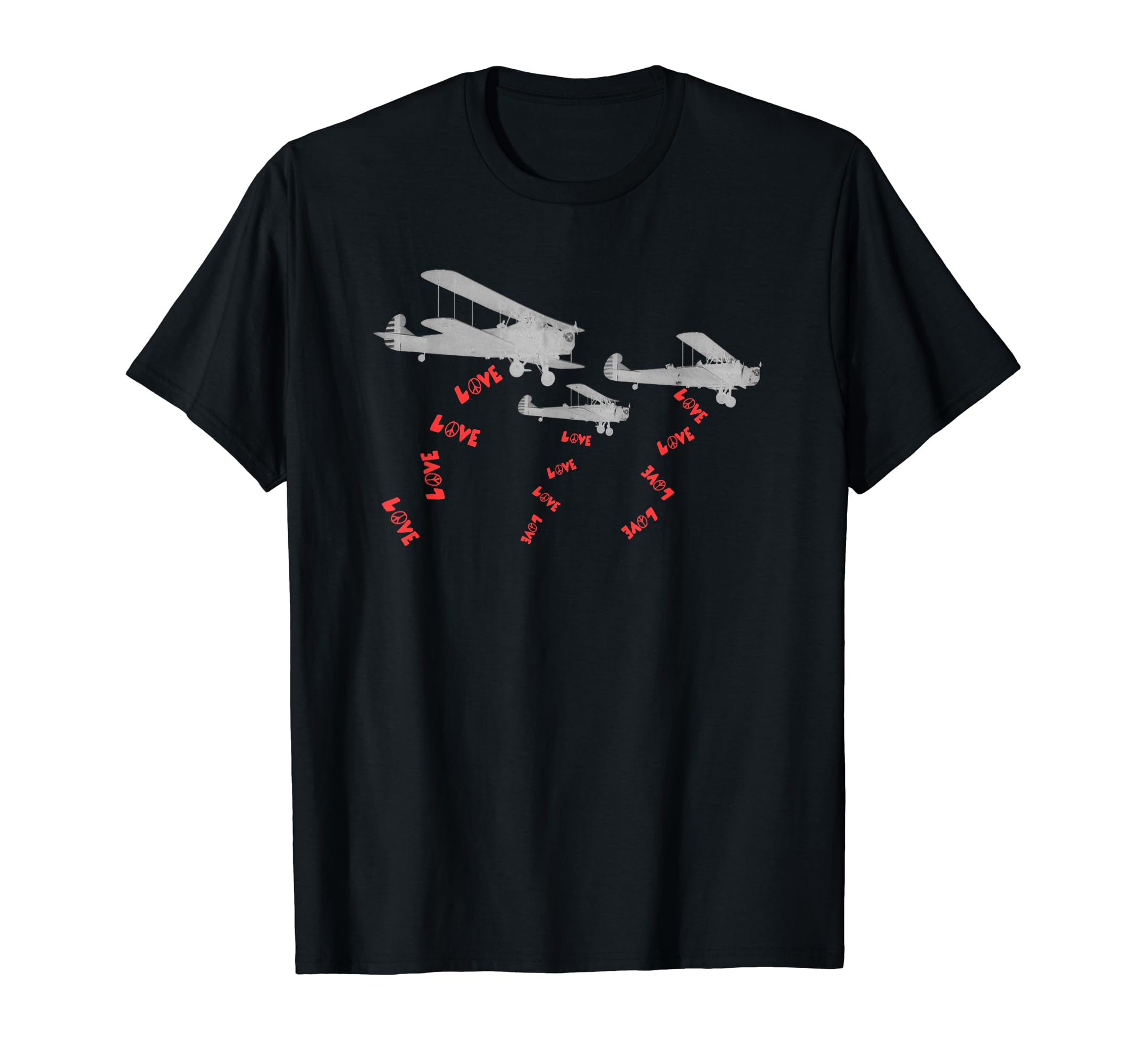 Bombers Dropping Love And Peace Bombs T-Shirt - Unique Graphic Men Women - T-Shirt, Sweatshirt, Hoodie
