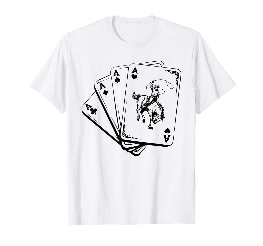 Cowboy Poker Aces Rodeo Western Gambling T-Shirt - Trendy Graphic Men Women - T-Shirt, Sweatshirt, Hoodie