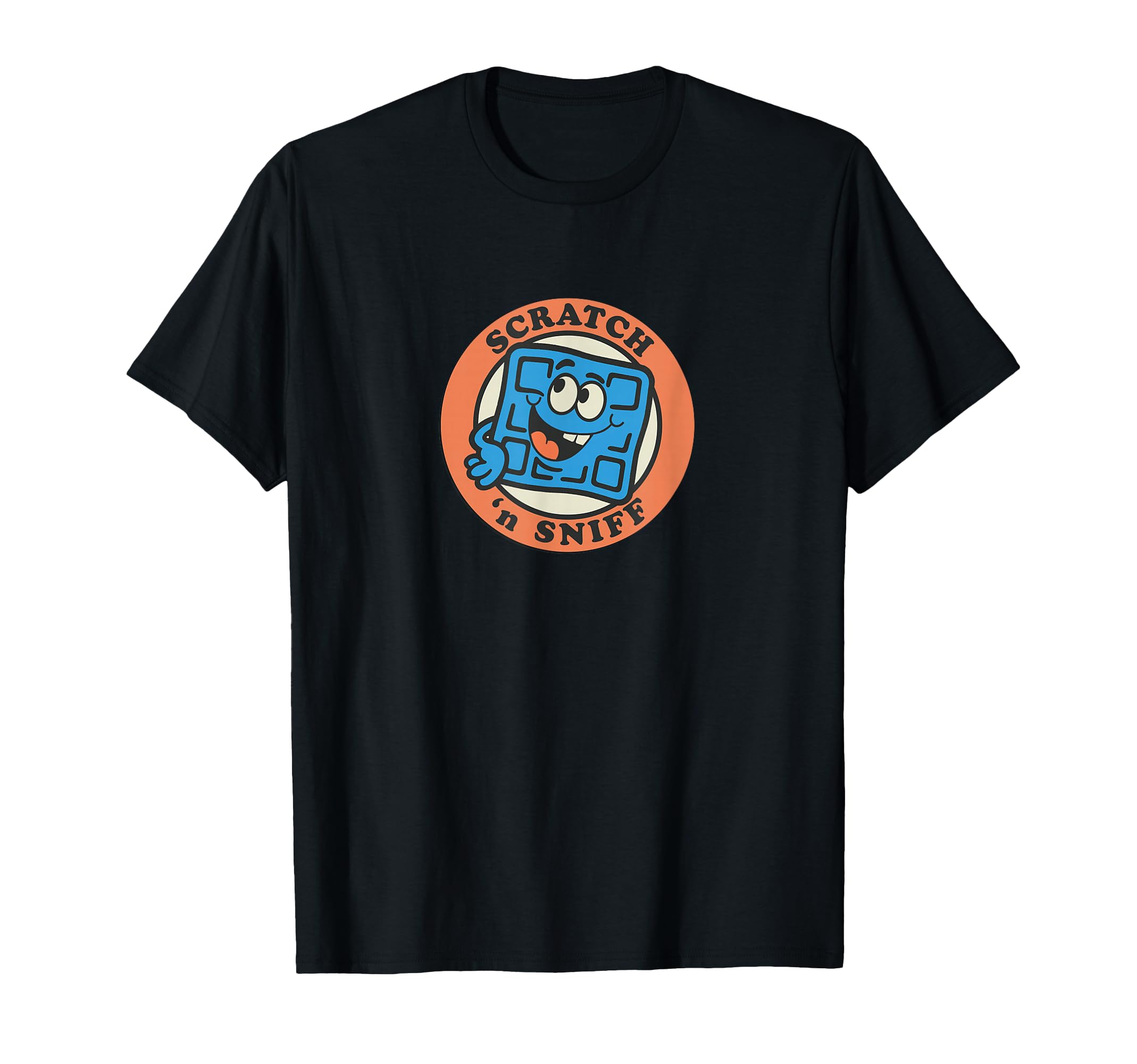 80S Scratch N Sniff Blue Waffle T-Shirt - Casual Everyday Wear Unisex - T-Shirt, Sweatshirt, Hoodie