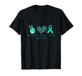 Ovarian Cancer Awareness Peace Love Cure T-Shirt - Custom Art Print Unisex - T-Shirt, Sweatshirt, Hoodie