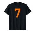 Orange Sports Team Number 7 T-Shirt - Unique Graphic for Adults - T-Shirt, Sweatshirt, Hoodie