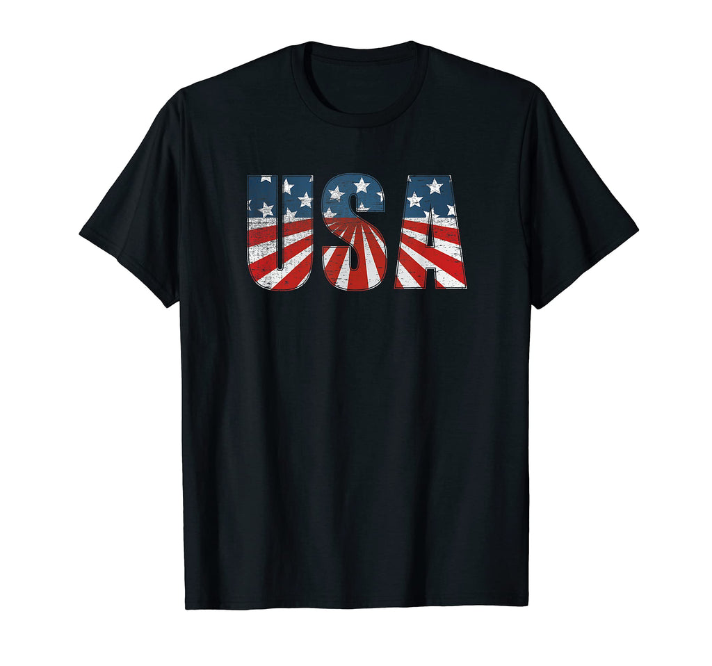 Usa American Flag Distressed T-Shirt - Trendy Graphic for Adults - T-Shirt, Sweatshirt, Hoodie