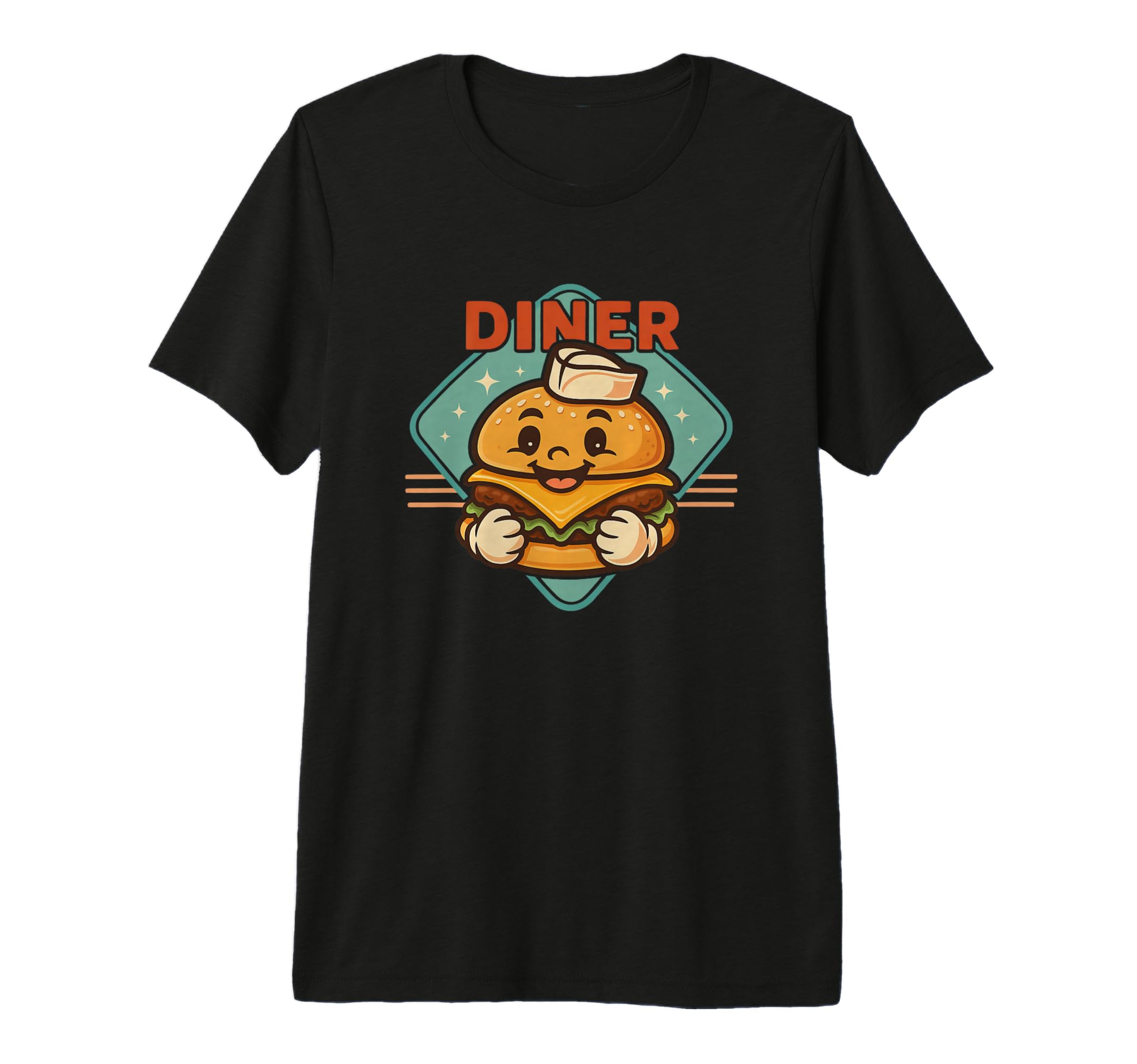 Diner Hamburger Cheeseburger Fun Tri T-Shirt - Aesthetic Graphic Men Women - T-Shirt, Sweatshirt, Hoodie