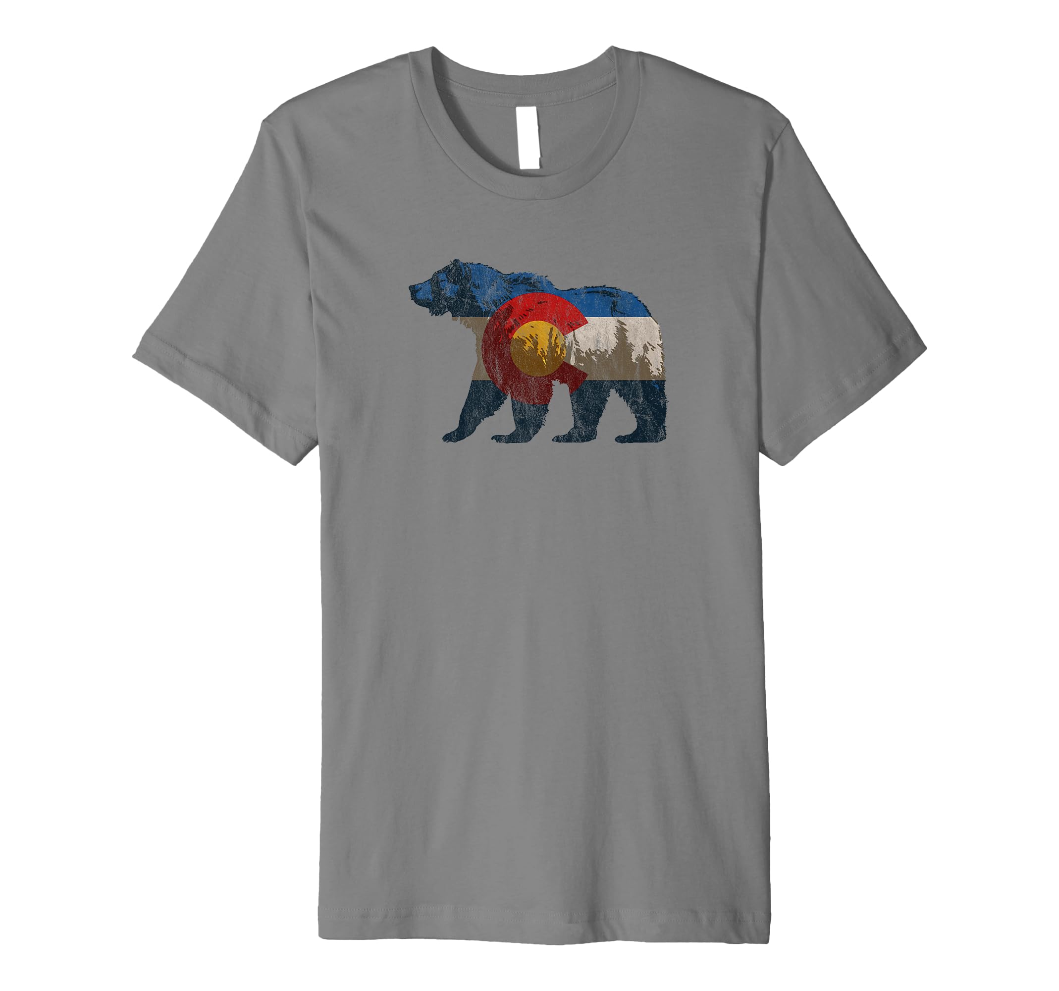 Colorado Flag Bear Distressed T-Shirt - Aesthetic Graphic Men Women - T-Shirt, Sweatshirt, Hoodie