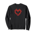 Goth Heart Flames Grunge Fire Alt Sweatshirt - Minimalist Print Men Women - T-Shirt, Sweatshirt, Hoodie