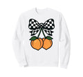Coquette Peach Aesthetic Checkered Bow Sweatshirt - Novelty Apparel Unisex - T-Shirt, Sweatshirt, Hoodie