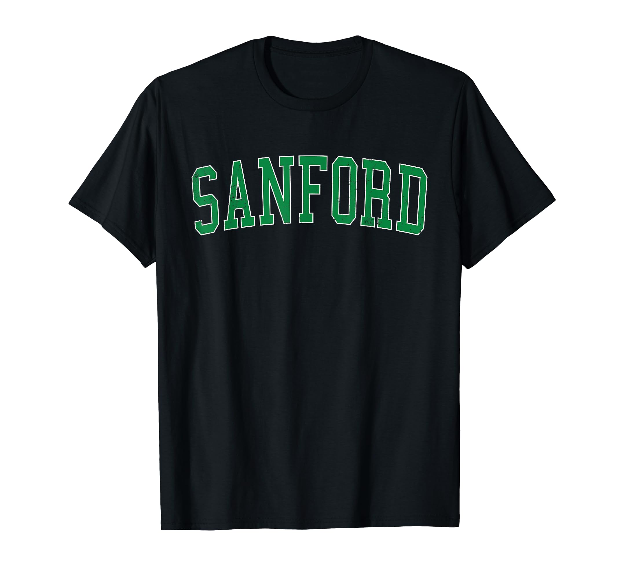 Sanford Fl Distressed Green Varsity T-Shirt - Trendy Graphic Unisex - T-Shirt, Sweatshirt, Hoodie