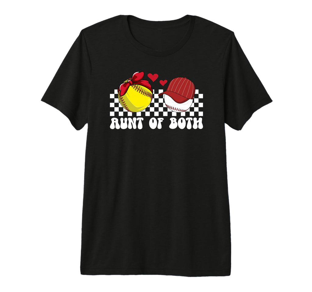 Aunt Both Proud Softball Baseball Aunt T-Shirt - Minimalist Print Unisex - T-Shirt, Sweatshirt, Hoodie
