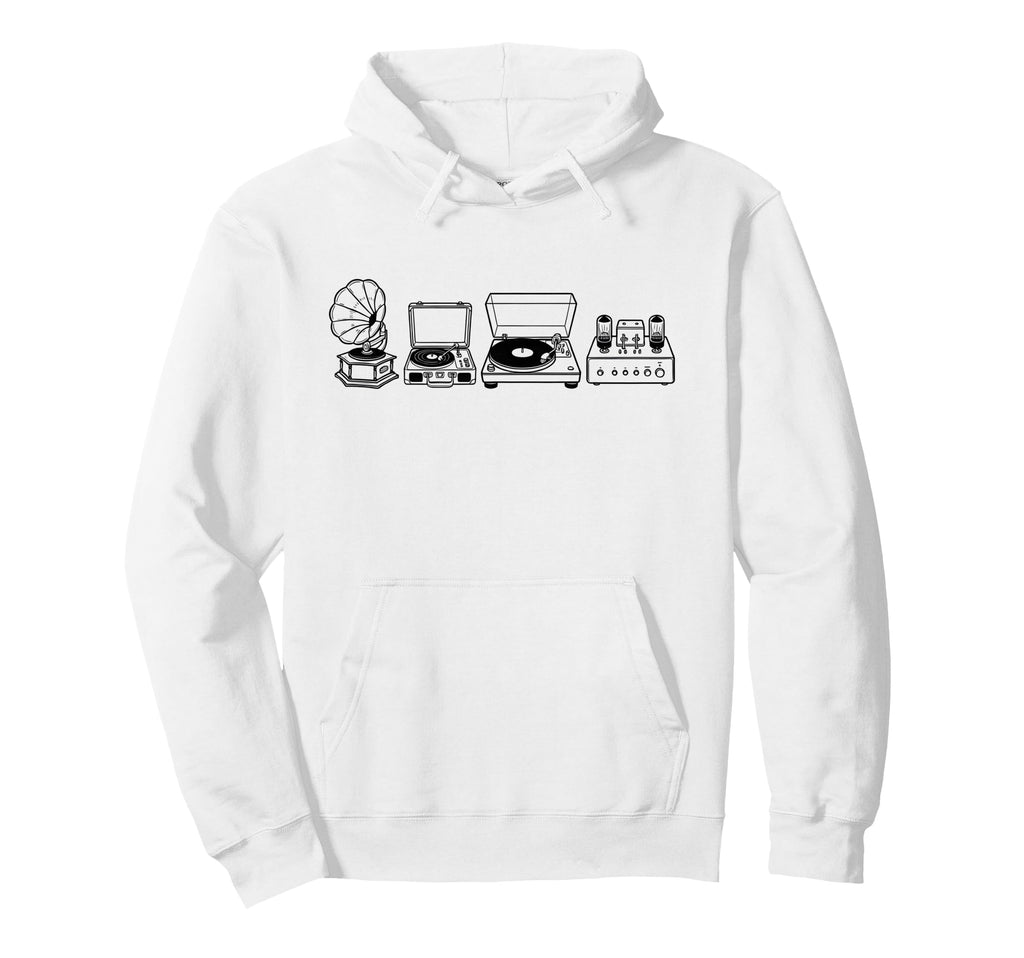 Audio Gear Vinyl Lover Record Player Hoodie - Trendy Graphic for Adults - T-Shirt, Sweatshirt, Hoodie