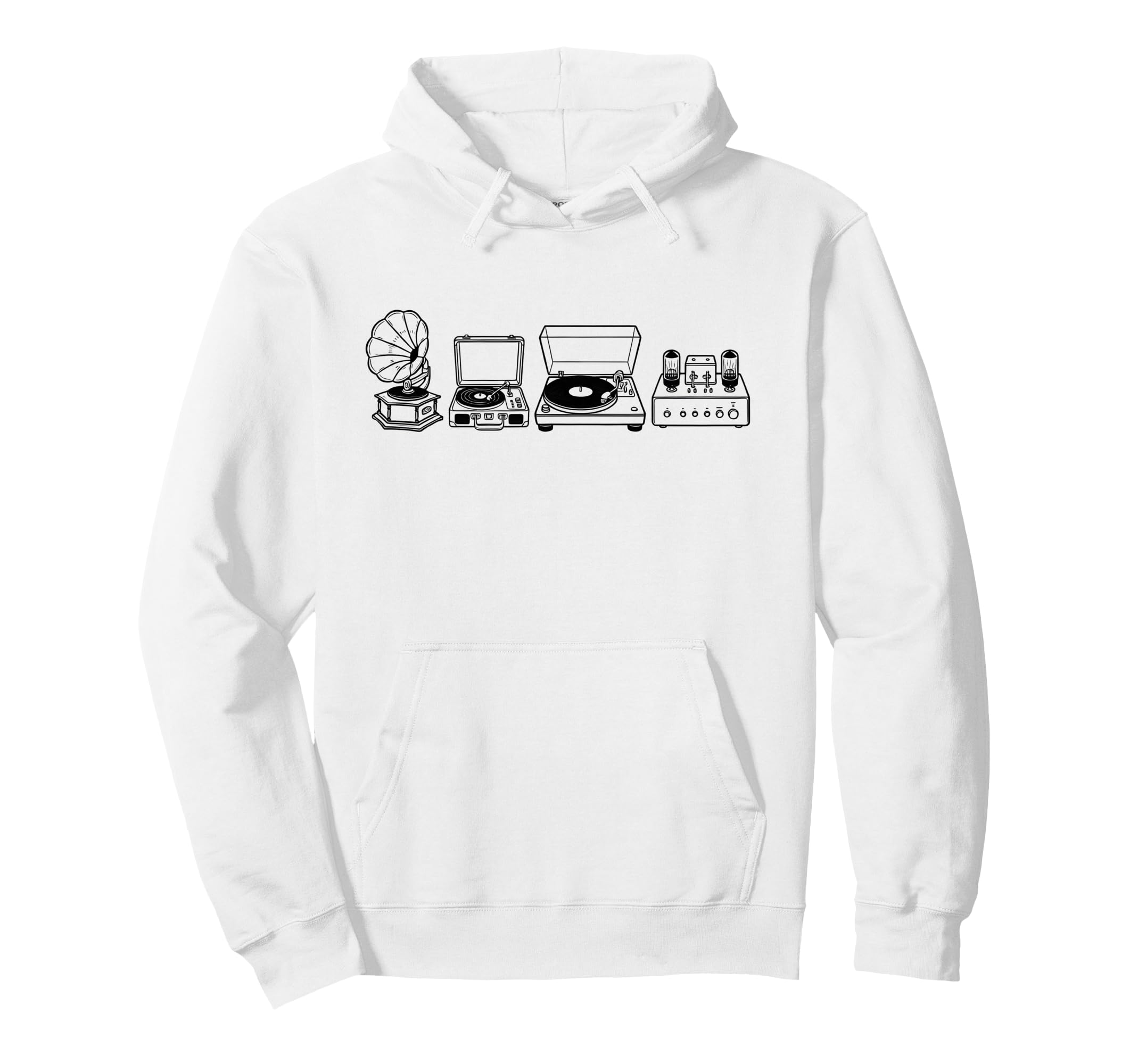 Audio Gear Vinyl Lover Record Player Hoodie - Trendy Graphic for Adults - T-Shirt, Sweatshirt, Hoodie