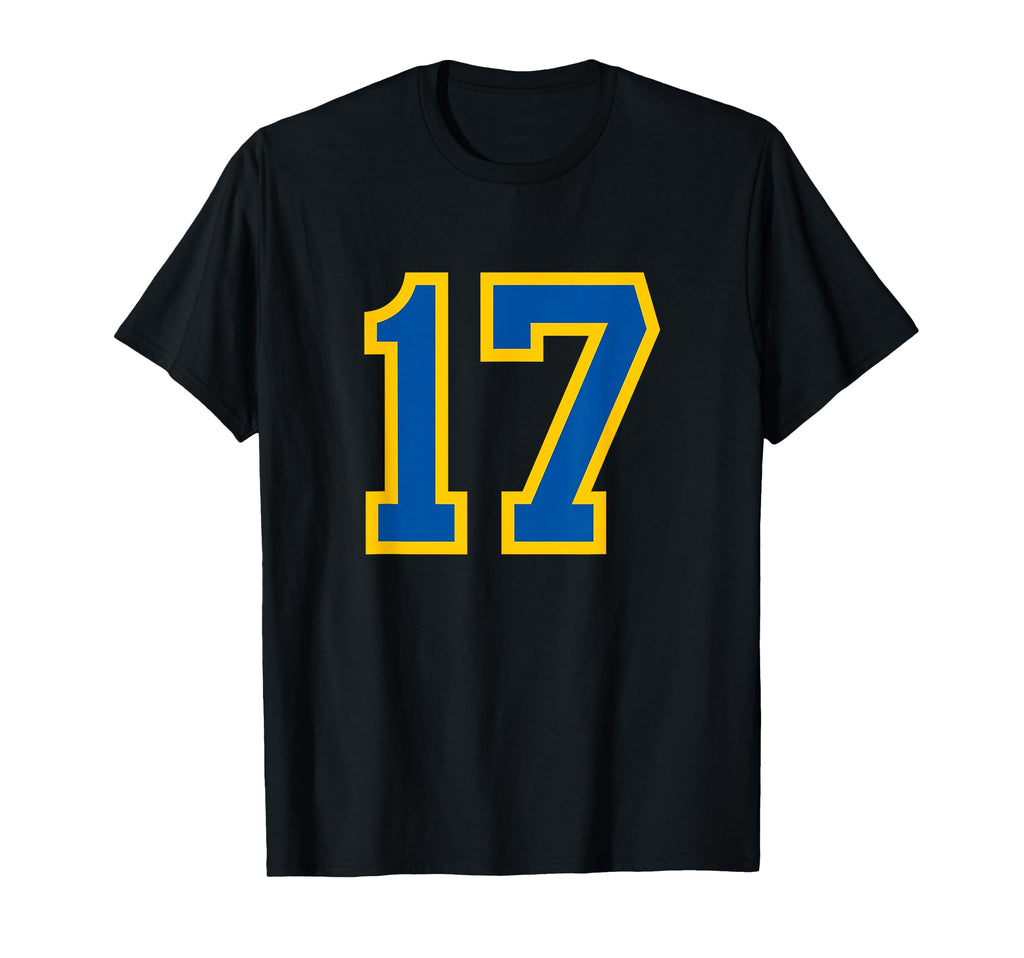 Blue Yellow Sport Team Number 17 T-Shirt - Aesthetic Graphic Unisex - T-Shirt, Sweatshirt, Hoodie