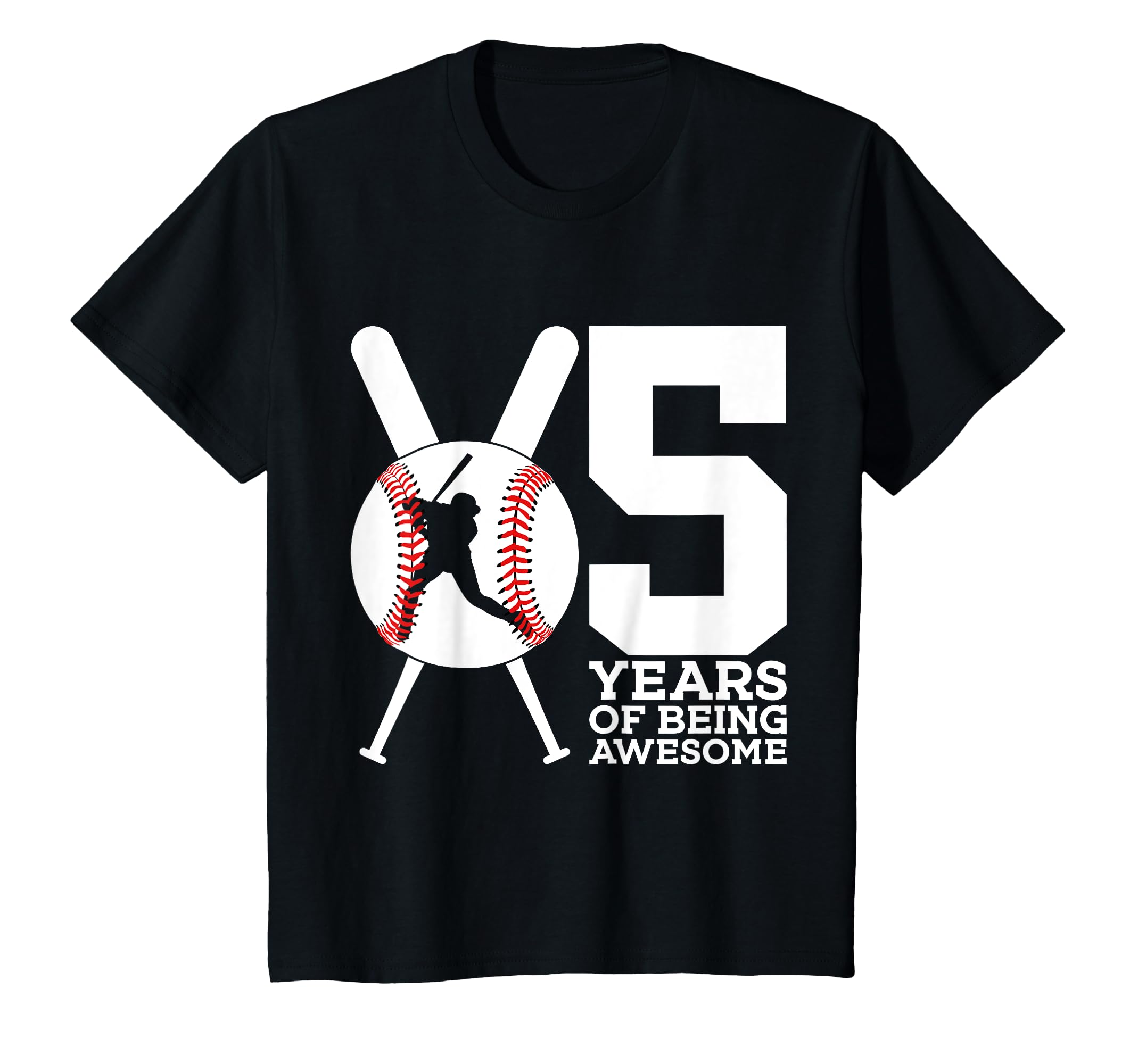 5 Years Being Awesome 5Th Birthday Baseball T-Shirt - Trendy Graphic Unisex - T-Shirt, Sweatshirt, Hoodie