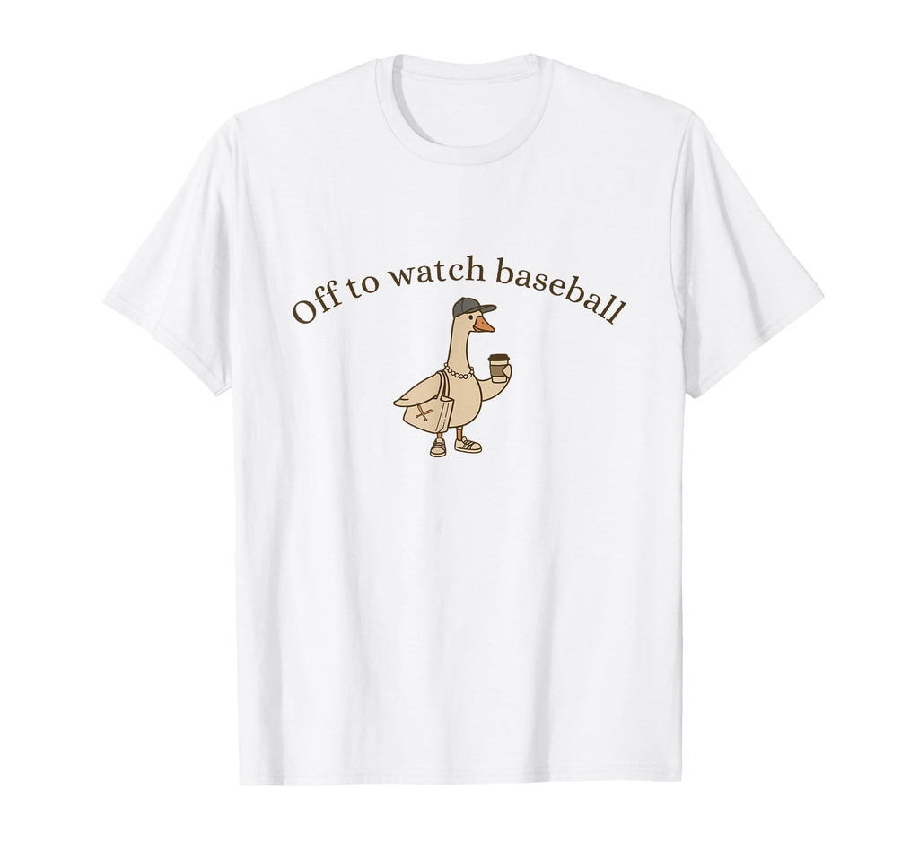 Off To Watch Baseball Silly Goose T-Shirt - Custom Art Print for Adults - T-Shirt, Sweatshirt, Hoodie