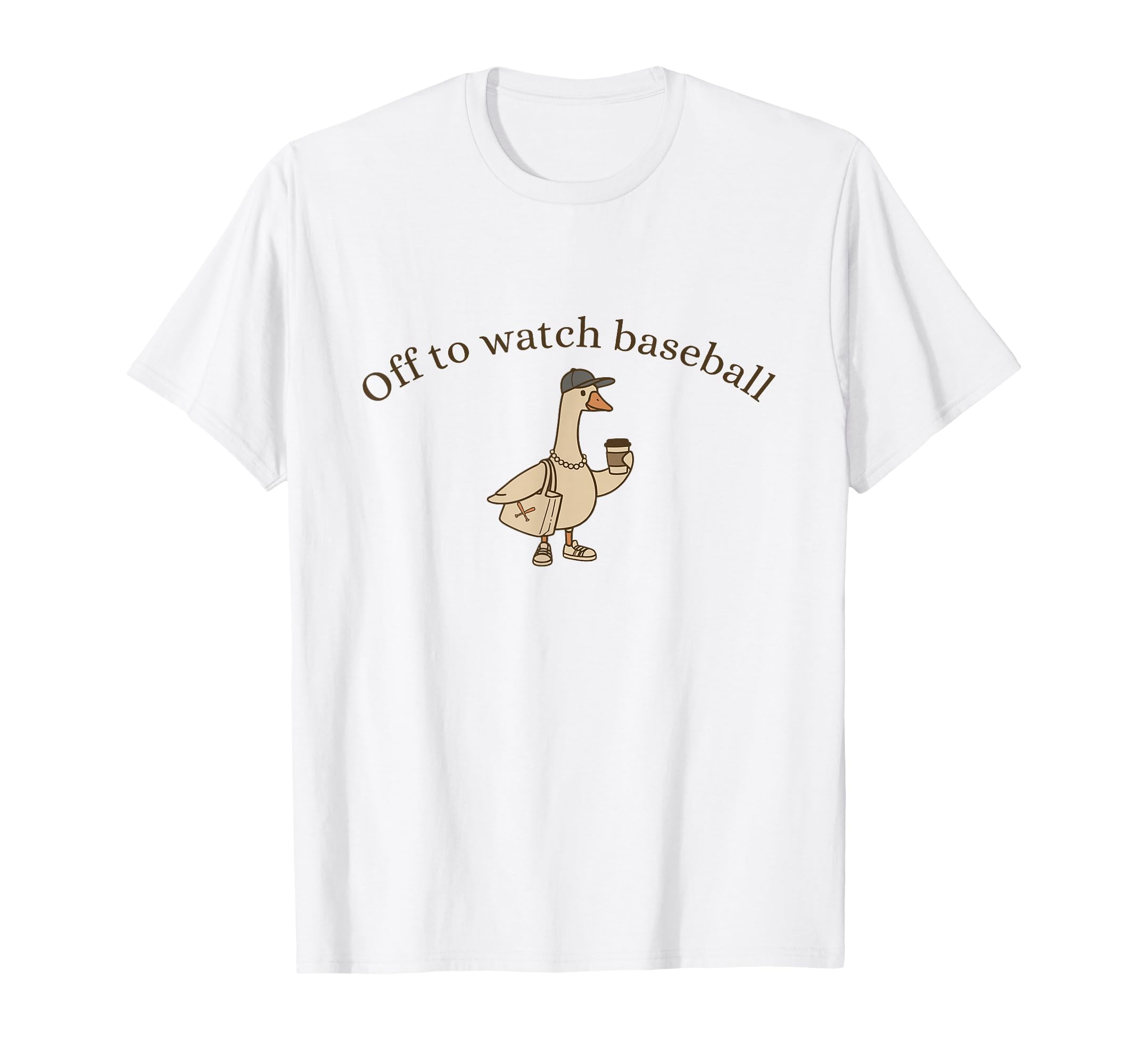Off To Watch Baseball Silly Goose T-Shirt - Custom Art Print for Adults - T-Shirt, Sweatshirt, Hoodie