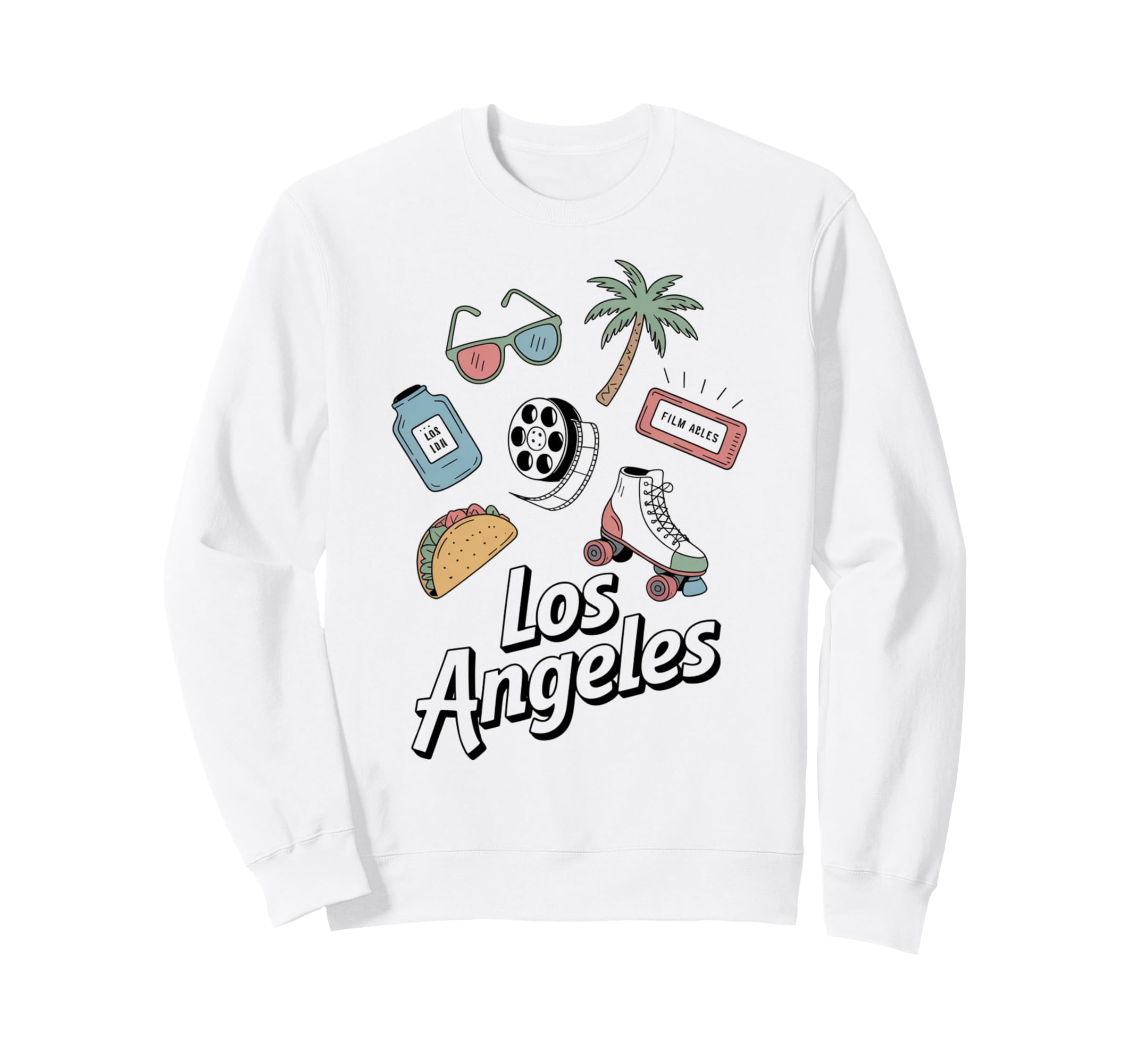Los Angeles Vibes Icons Summer And Sweatshirt - Graphic Print for Adults - T-Shirt, Sweatshirt, Hoodie