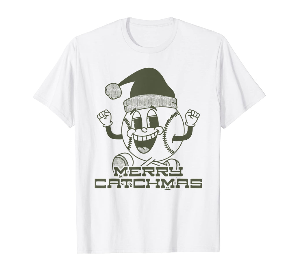 Funny Baseball Pun Merry Catchmas T-Shirt - Custom Art Print for Adults - T-Shirt, Sweatshirt, Hoodie