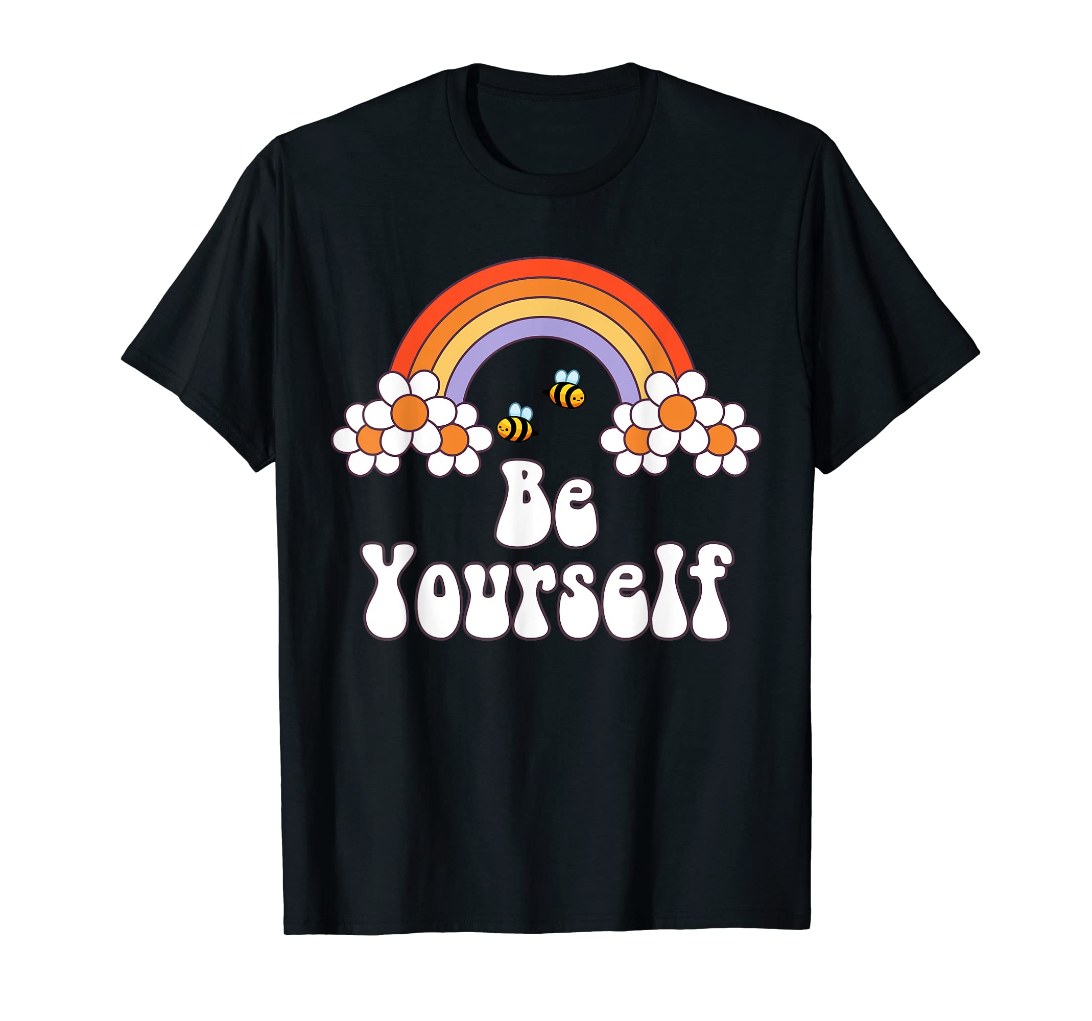 Be Yourself Month Lgbtq Rainbow Bees And T-Shirt - Custom Art Print Unisex - T-Shirt, Sweatshirt, Hoodie