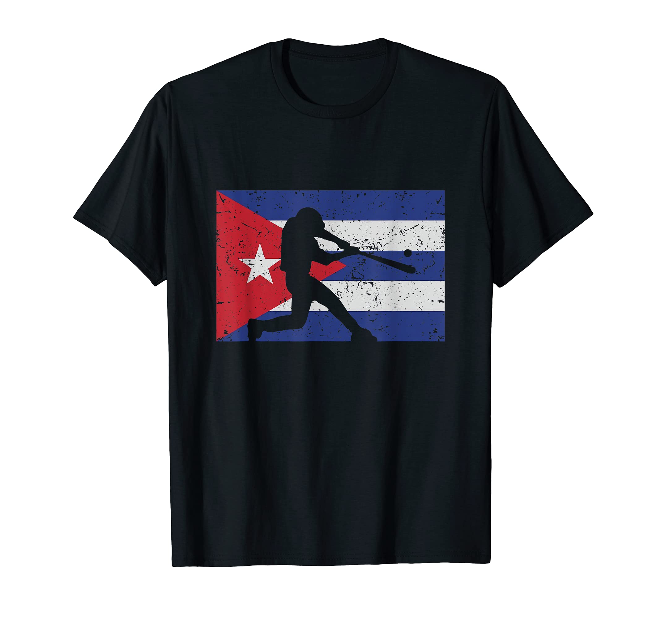 Baseball Cuban Distressed Flag T-Shirt - Streetwear Style for Adults - T-Shirt, Sweatshirt, Hoodie