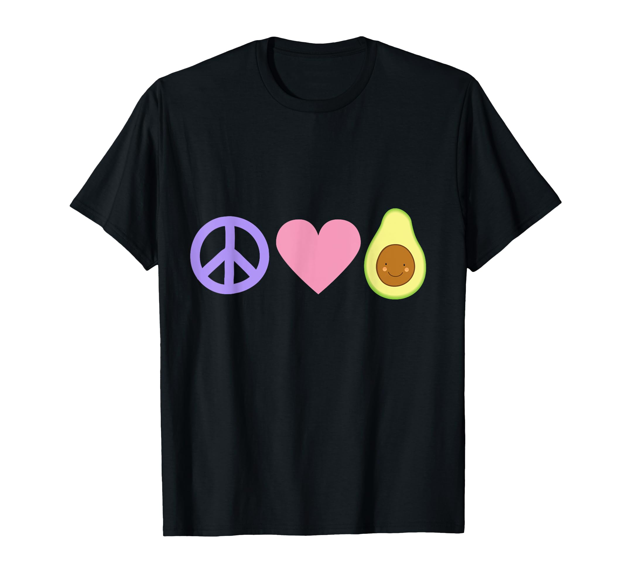 Peace Love Avocado T-Shirt - Minimalist Print for Adults - T-Shirt, Sweatshirt, Hoodie