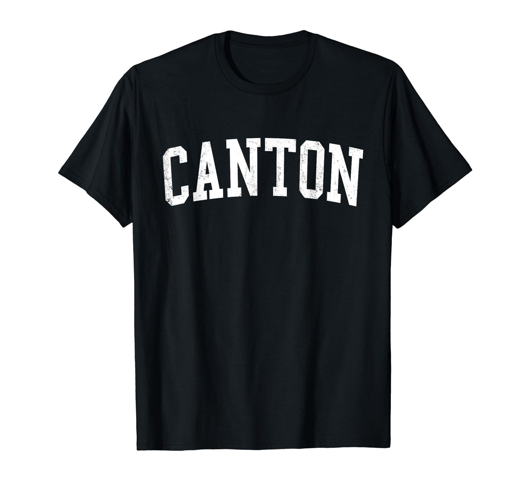 Canton Il Distressed White Varsity T-Shirt - Fun Novelty Design Unisex - T-Shirt, Sweatshirt, Hoodie