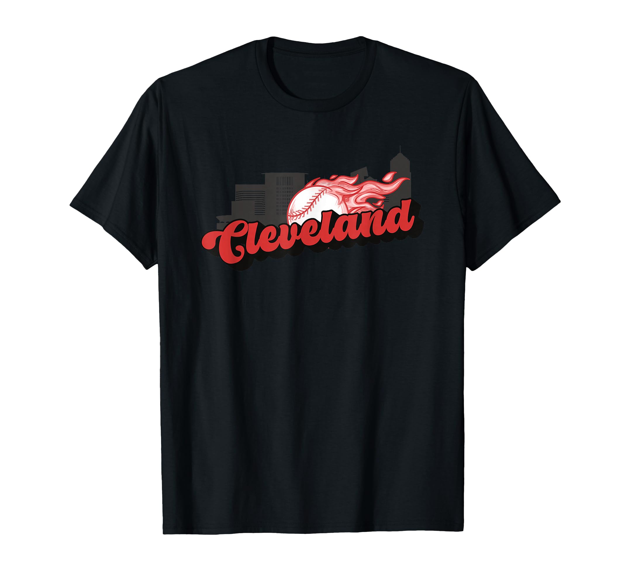 Cleveland Baseball City Skyline T-Shirt - Casual Everyday Wear Unisex - T-Shirt, Sweatshirt, Hoodie