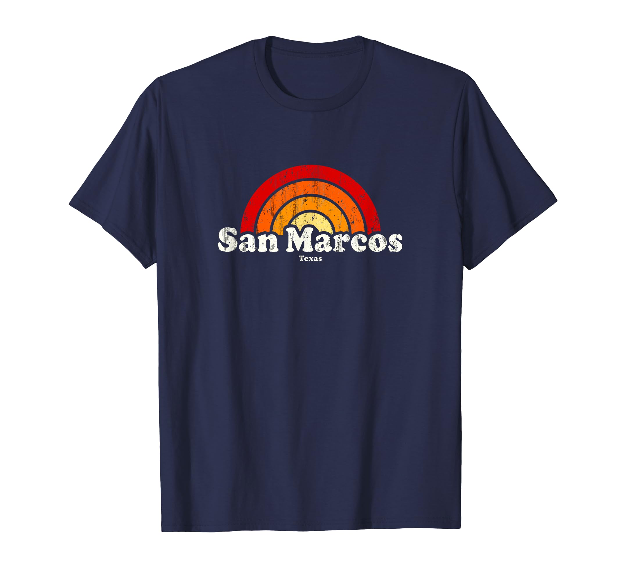 San Marcos Texas Tx 70S Rainbow T-Shirt - Novelty Apparel Men Women - T-Shirt, Sweatshirt, Hoodie
