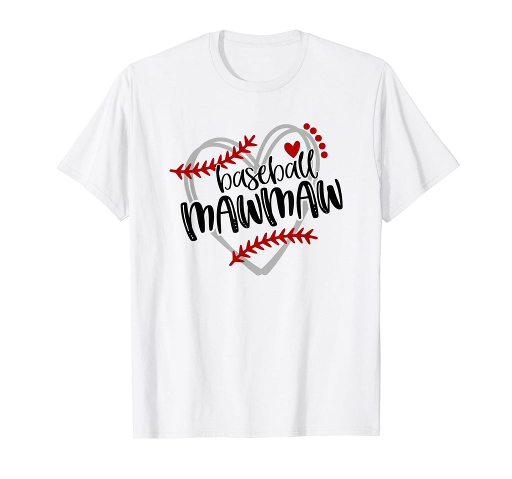 Baseball Heart Mawmaw Grandma Trendy T-Shirt - Novelty Apparel Unisex - T-Shirt, Sweatshirt, Hoodie