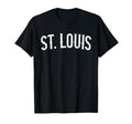 St Louis Missouri White Distressed T-Shirt - Fun Novelty Design for Adults - T-Shirt, Sweatshirt, Hoodie
