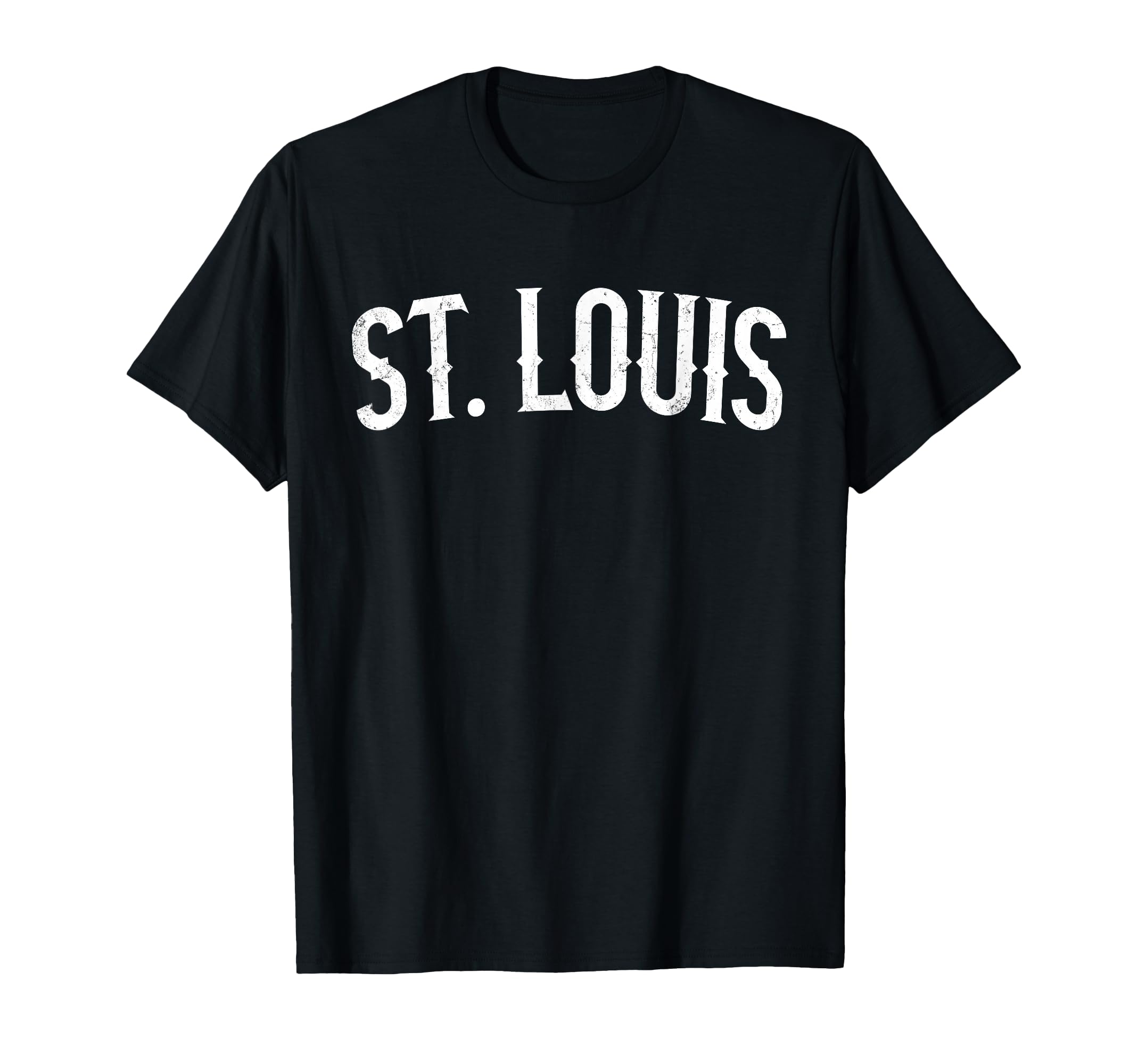 St Louis Missouri White Distressed T-Shirt - Fun Novelty Design for Adults - T-Shirt, Sweatshirt, Hoodie