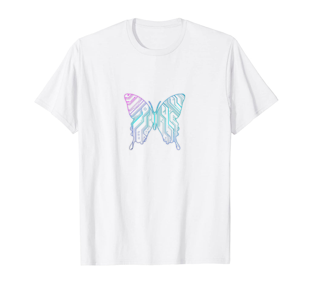 Cyber Aesthetic Butterfly Futurism T-Shirt - Custom Art Print Unisex - T-Shirt, Sweatshirt, Hoodie